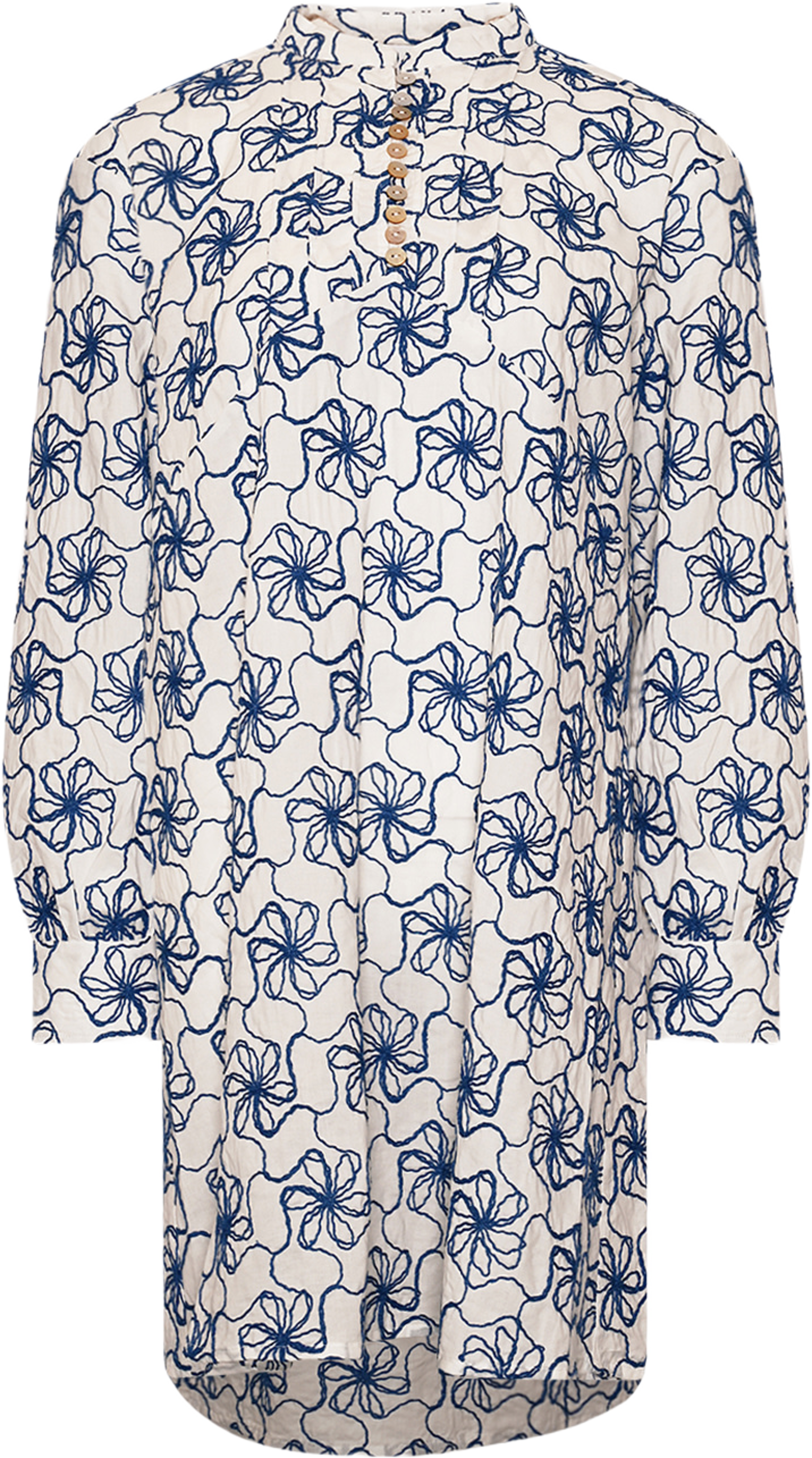 Karene Dress - White Blue Combo
