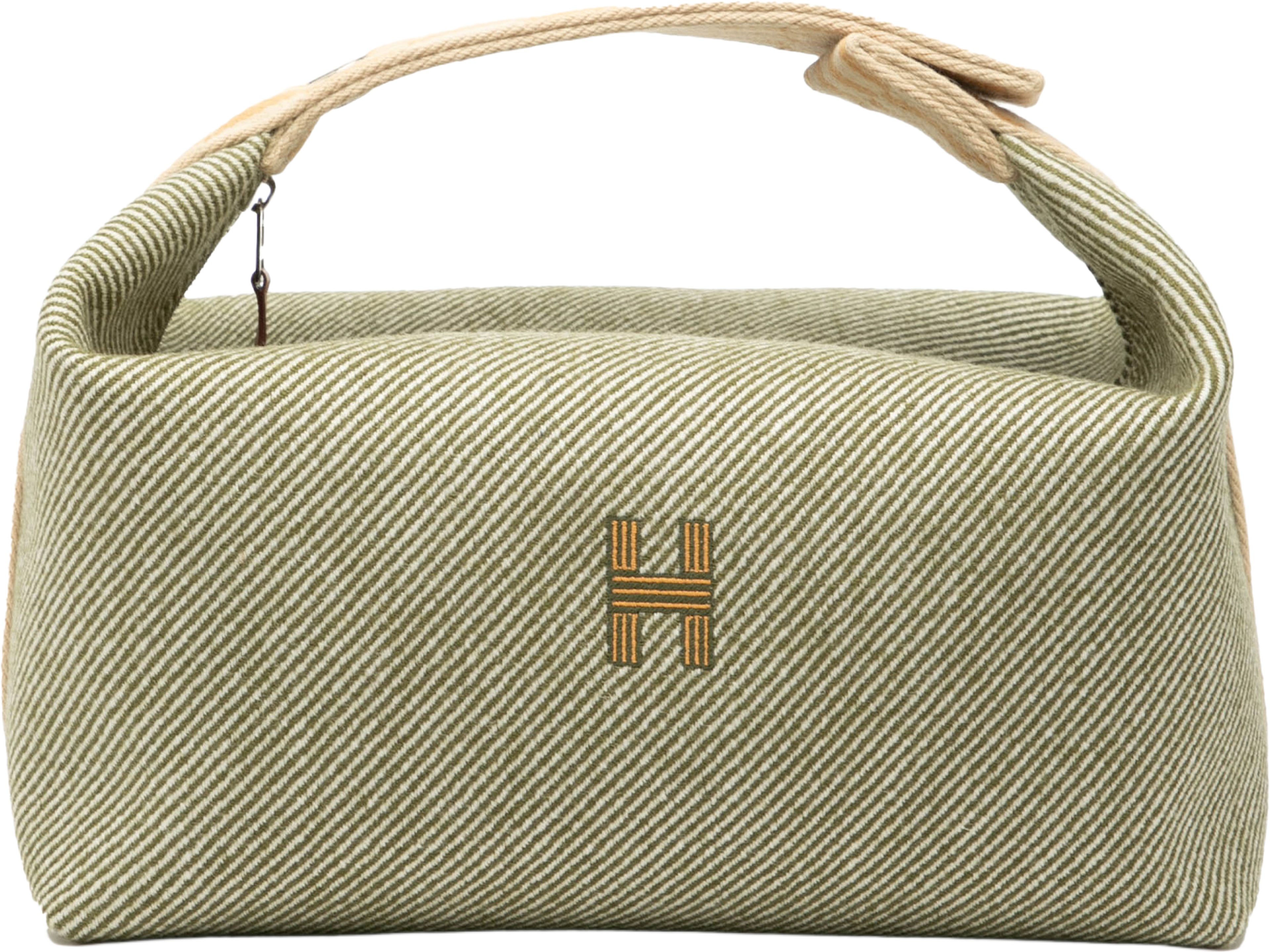 Hermès Large Wool Bride A Brac H Natte Case, från Luxclusif, i färgen olive green. Klicka för att öppna bilden i stort format