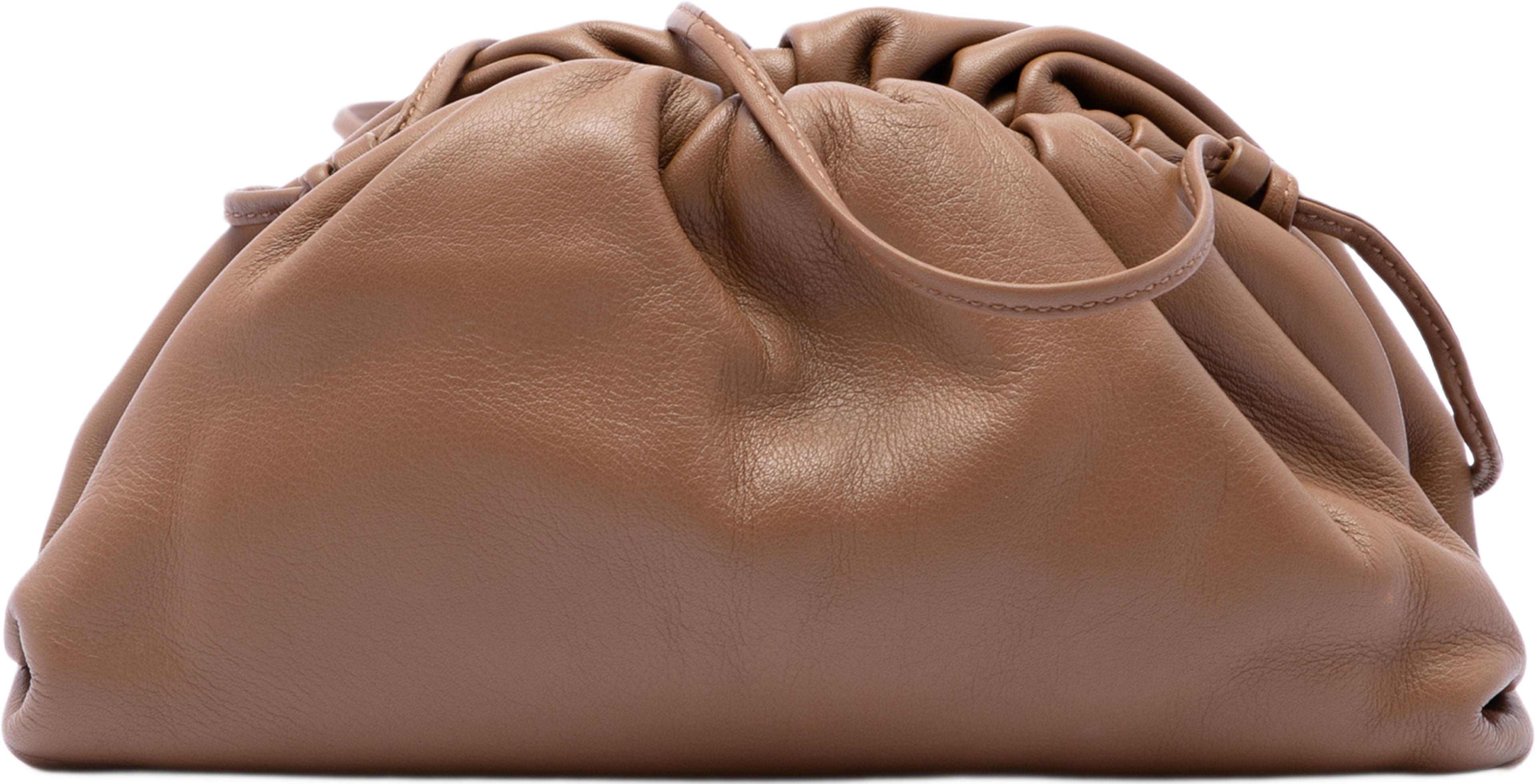 Bottega Veneta Lambskin The Mini Pouch Crossbody, från Luxclusif, i färgen brun. Klicka för att öppna bilden i stort format