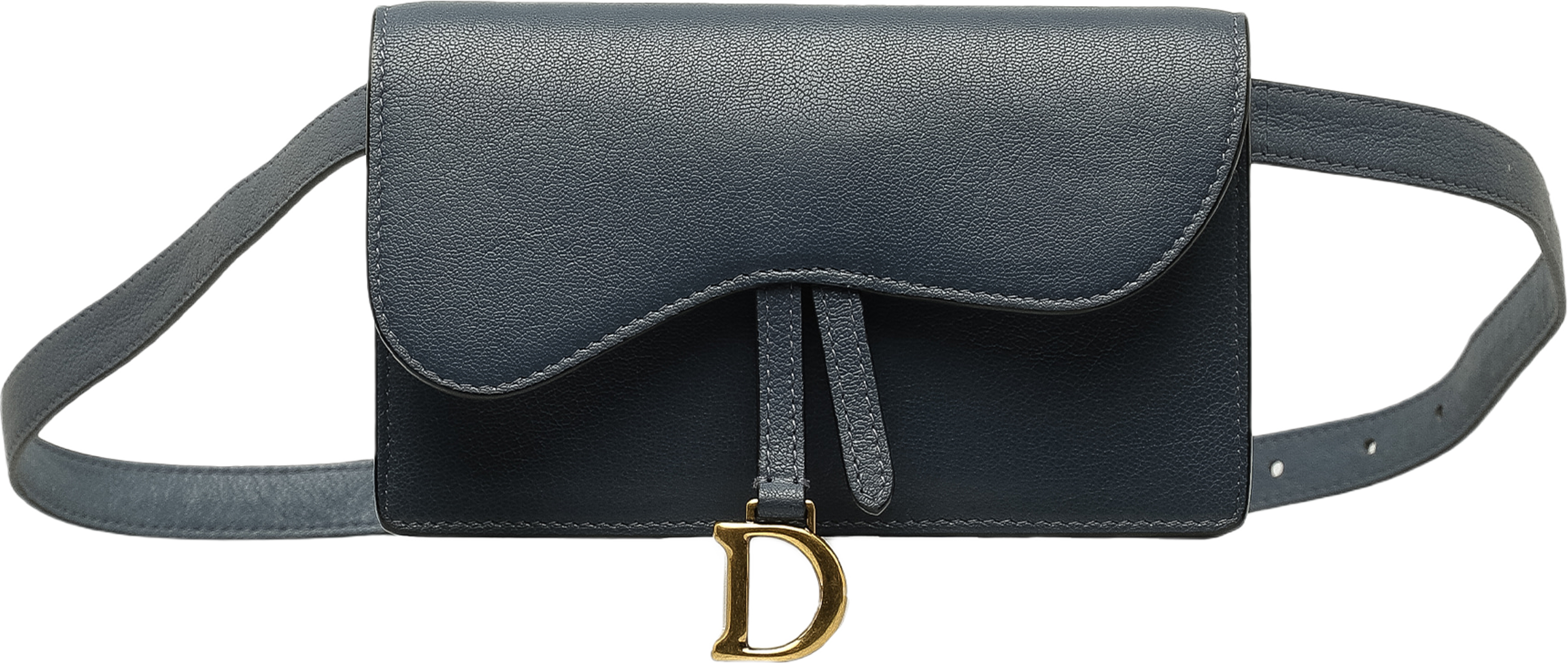 Dior Leather Saddle Belt Bag, från Luxclusif, i färgen blue. Klicka för att öppna bilden i stort format