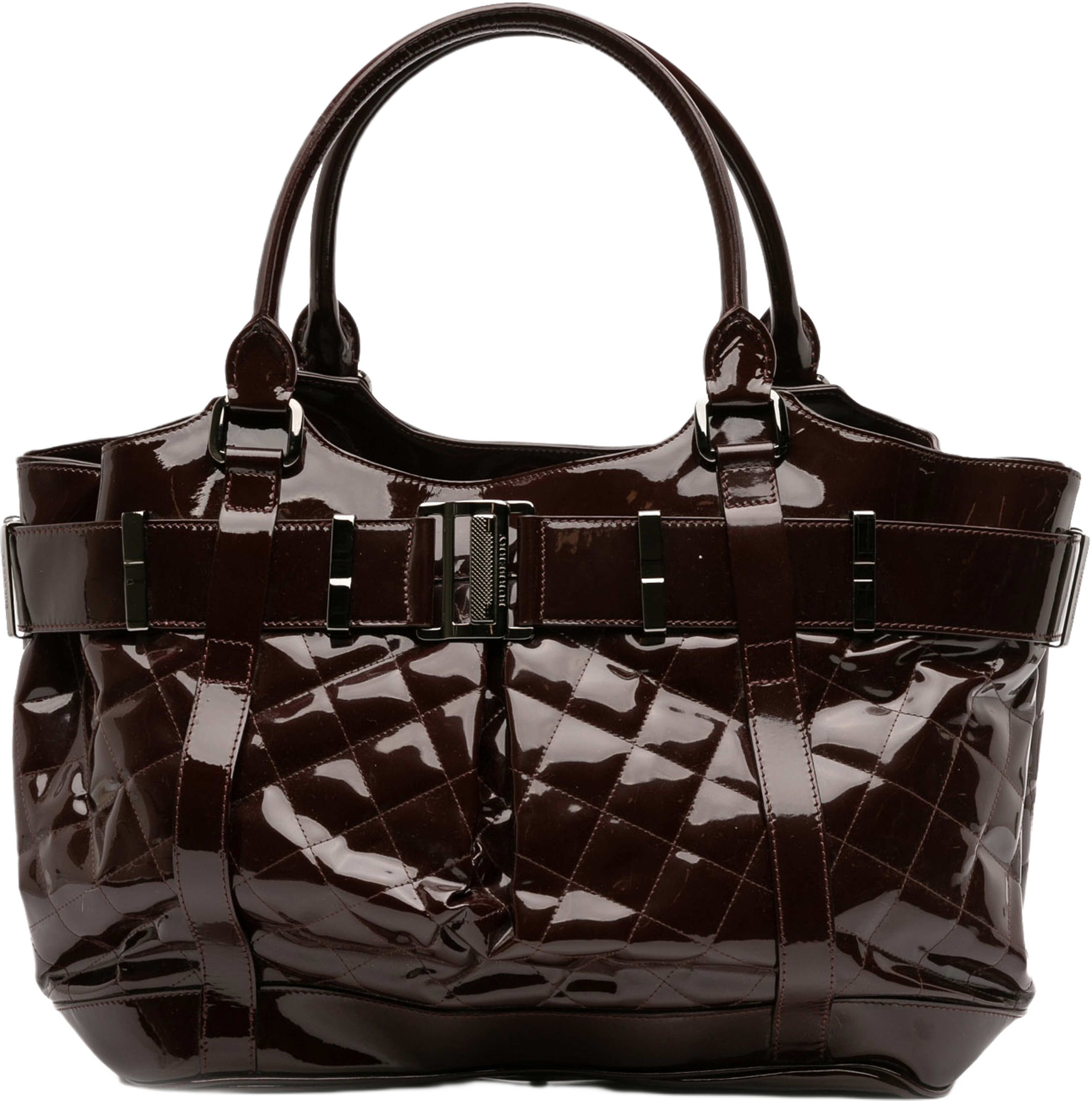 Burberry Large Quilted Patent Beaton Tote
