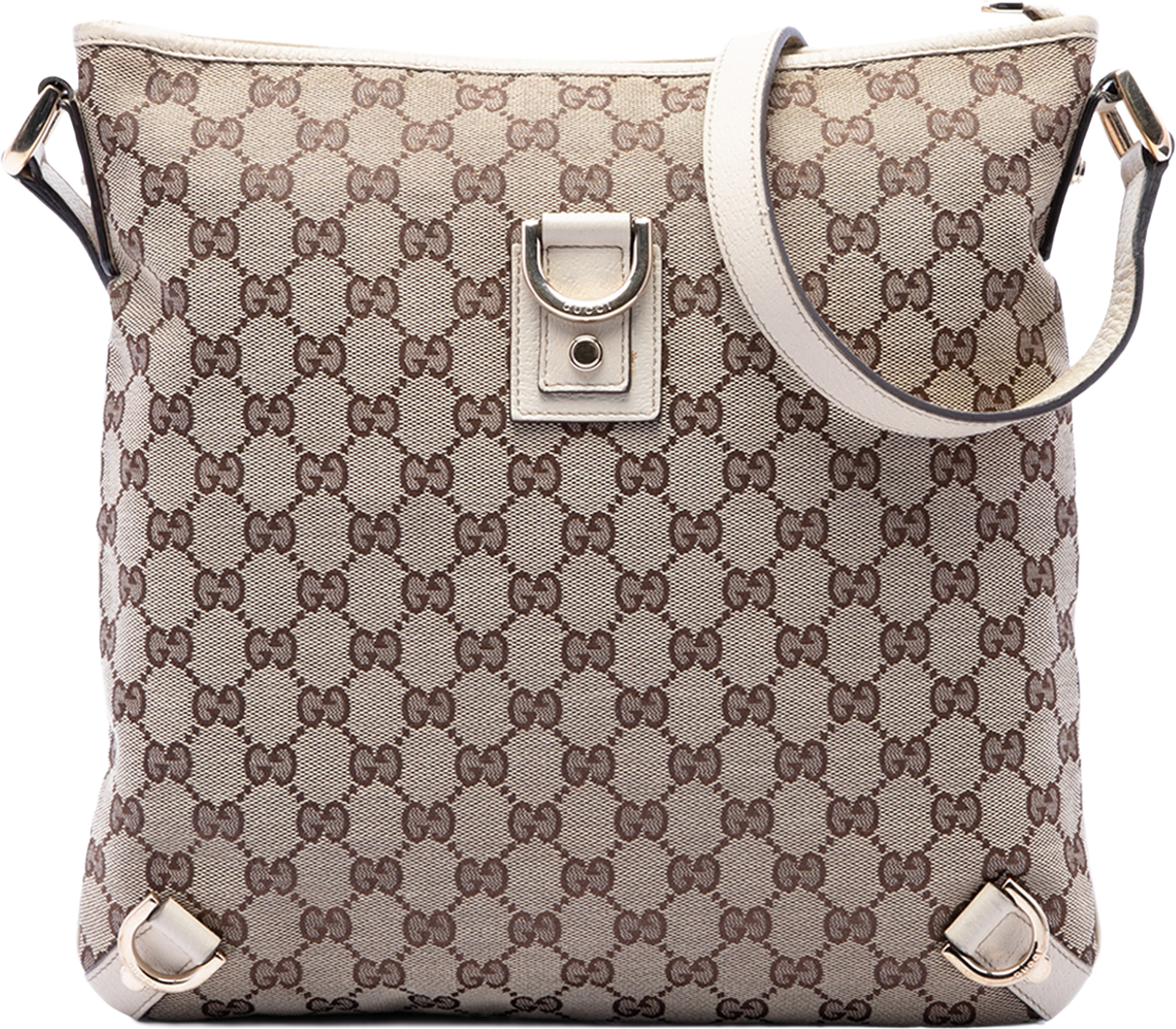 Gucci Gg Canvas Abbey D Ring Crossbody, från Luxclusif, i färgen beige. Klicka för att öppna bilden i stort format