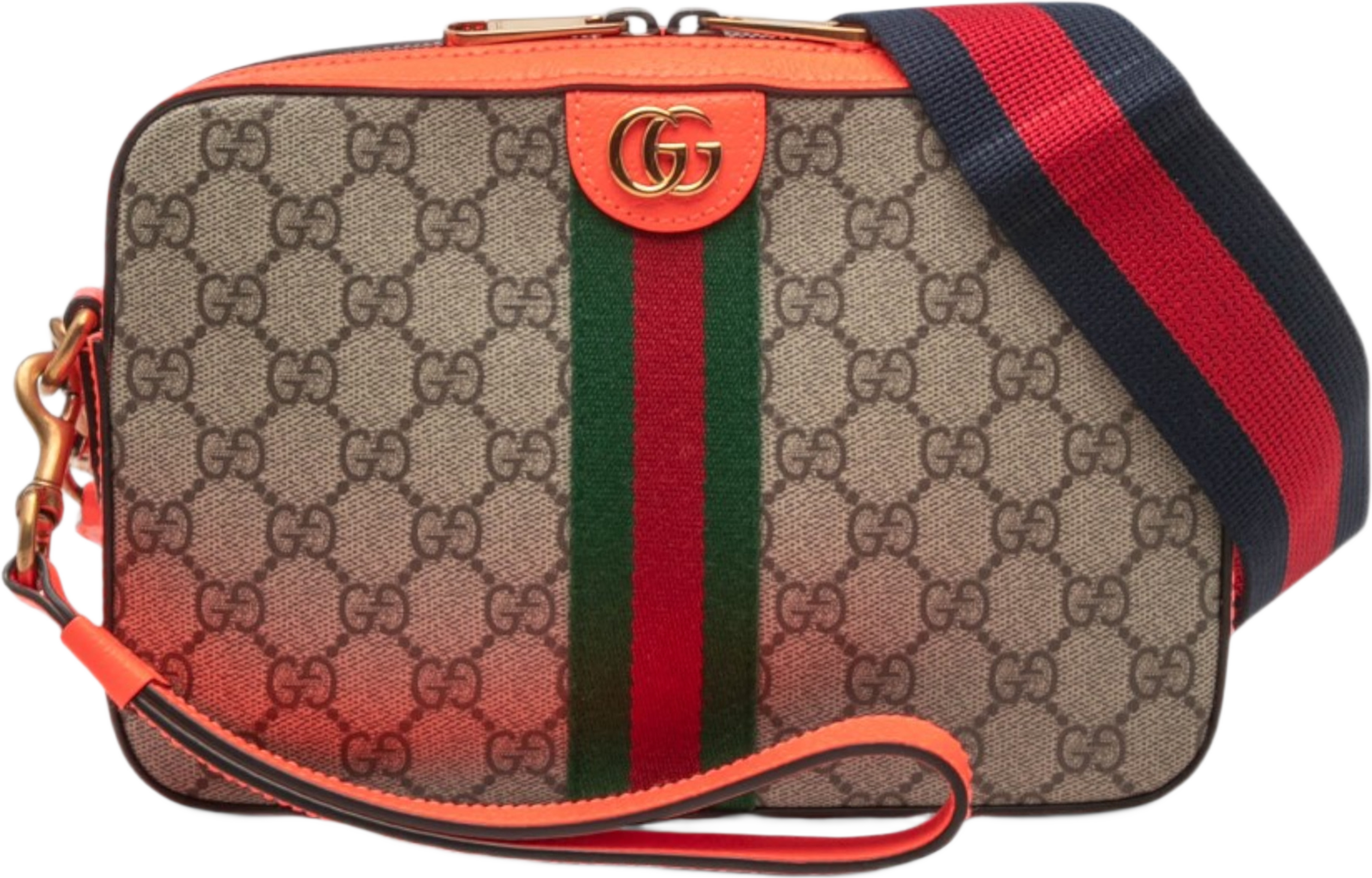 Gucci Small Gg Supreme Web Ophidia Crossbody, från Luxclusif, i färgen beige. Klicka för att öppna bilden i stort format