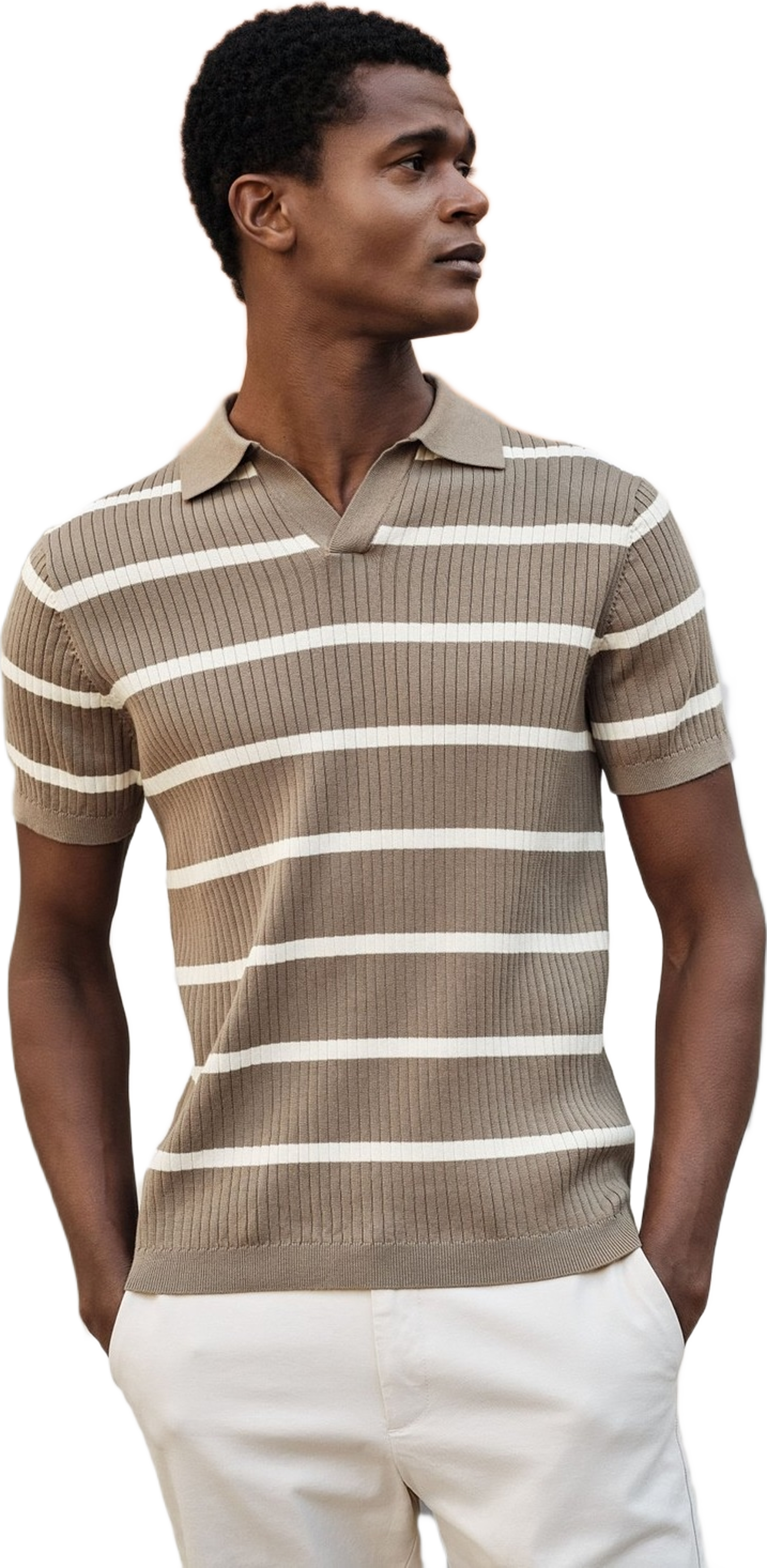Cotton Rib Knitted Ss Polo Sweater (pedro)