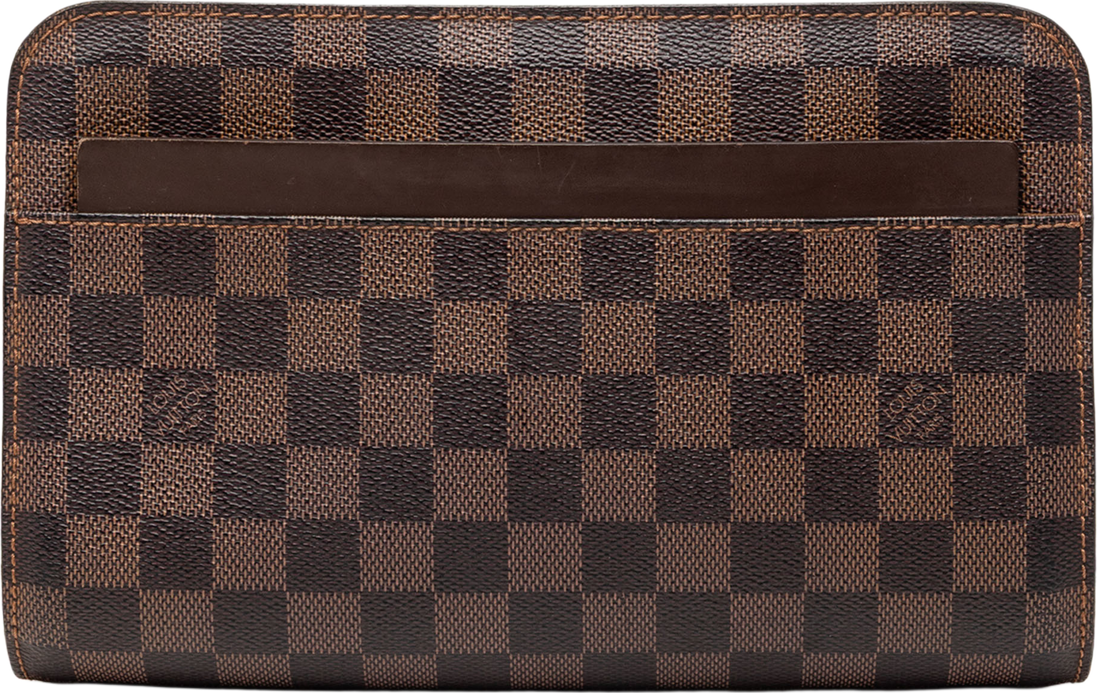 Louis Vuitton Damier Ebene Saint Louis Pochette, från Luxclusif, i färgen brown. Klicka för att öppna bilden i stort format