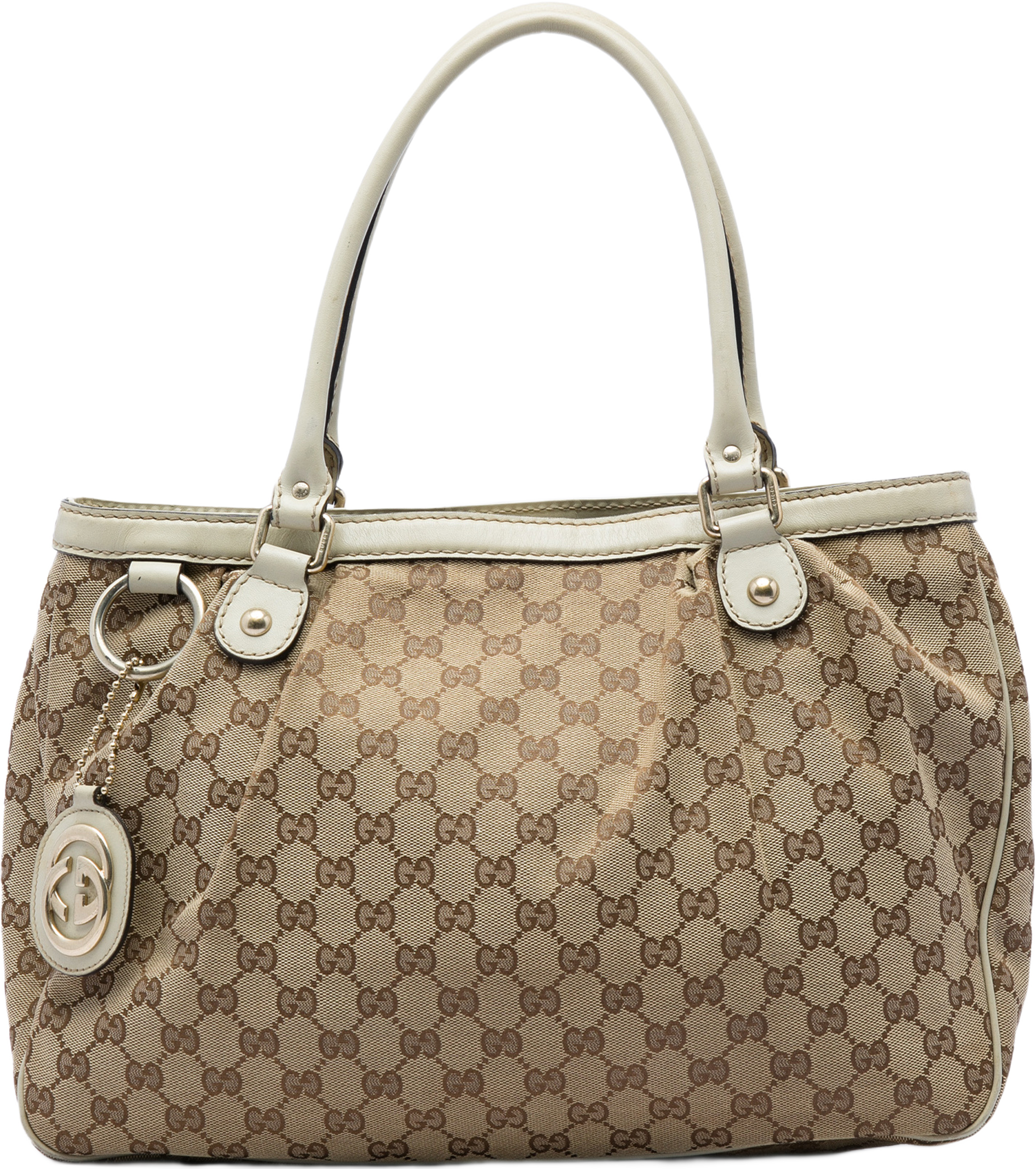 Gucci Gg Canvas Sukey Tote, från Luxclusif, i färgen beige. Klicka för att öppna bilden i stort format
