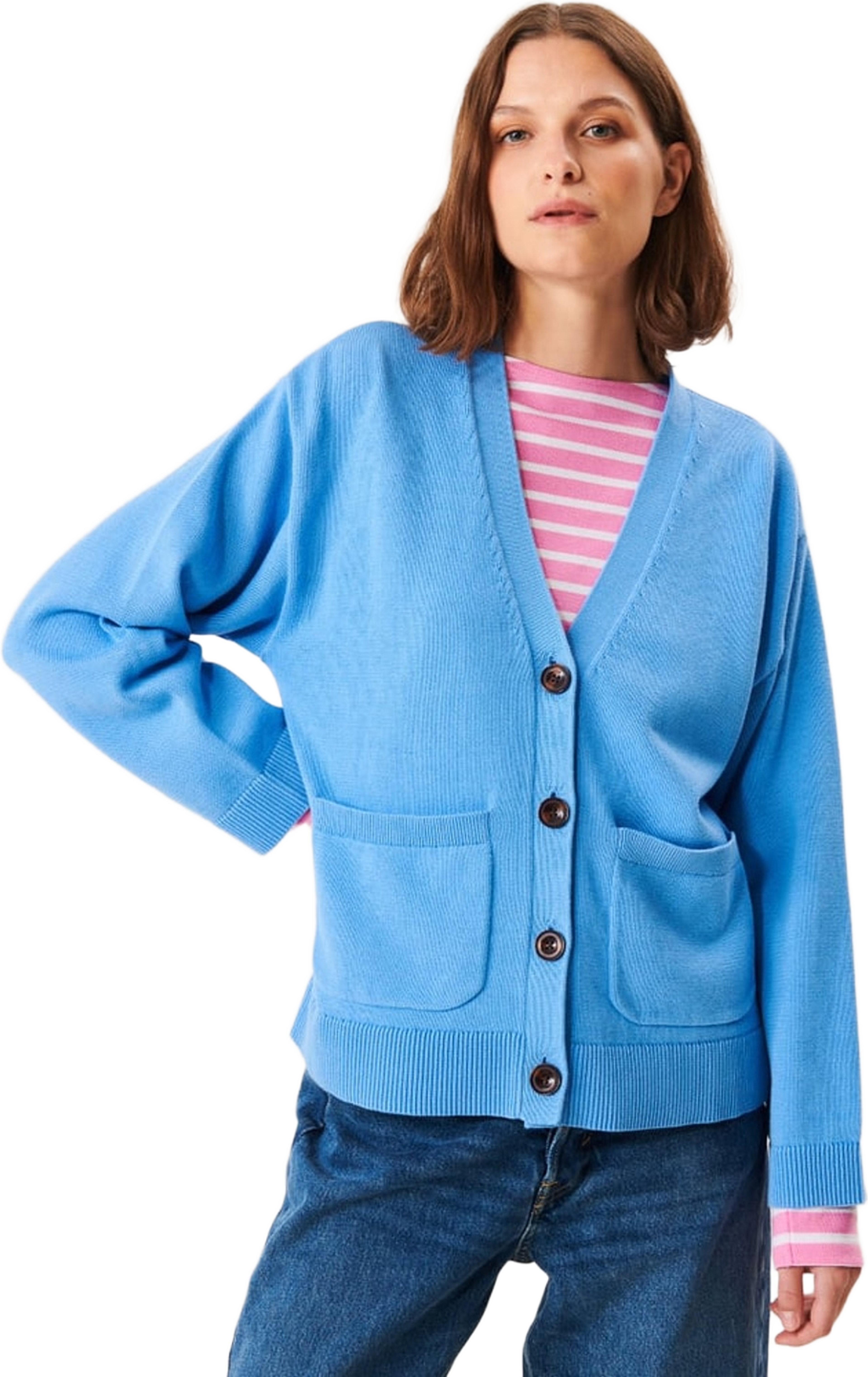 Esta Cardigan, från Jumperfabriken, i färgen light blue. Klicka för att öppna bilden i stort format
