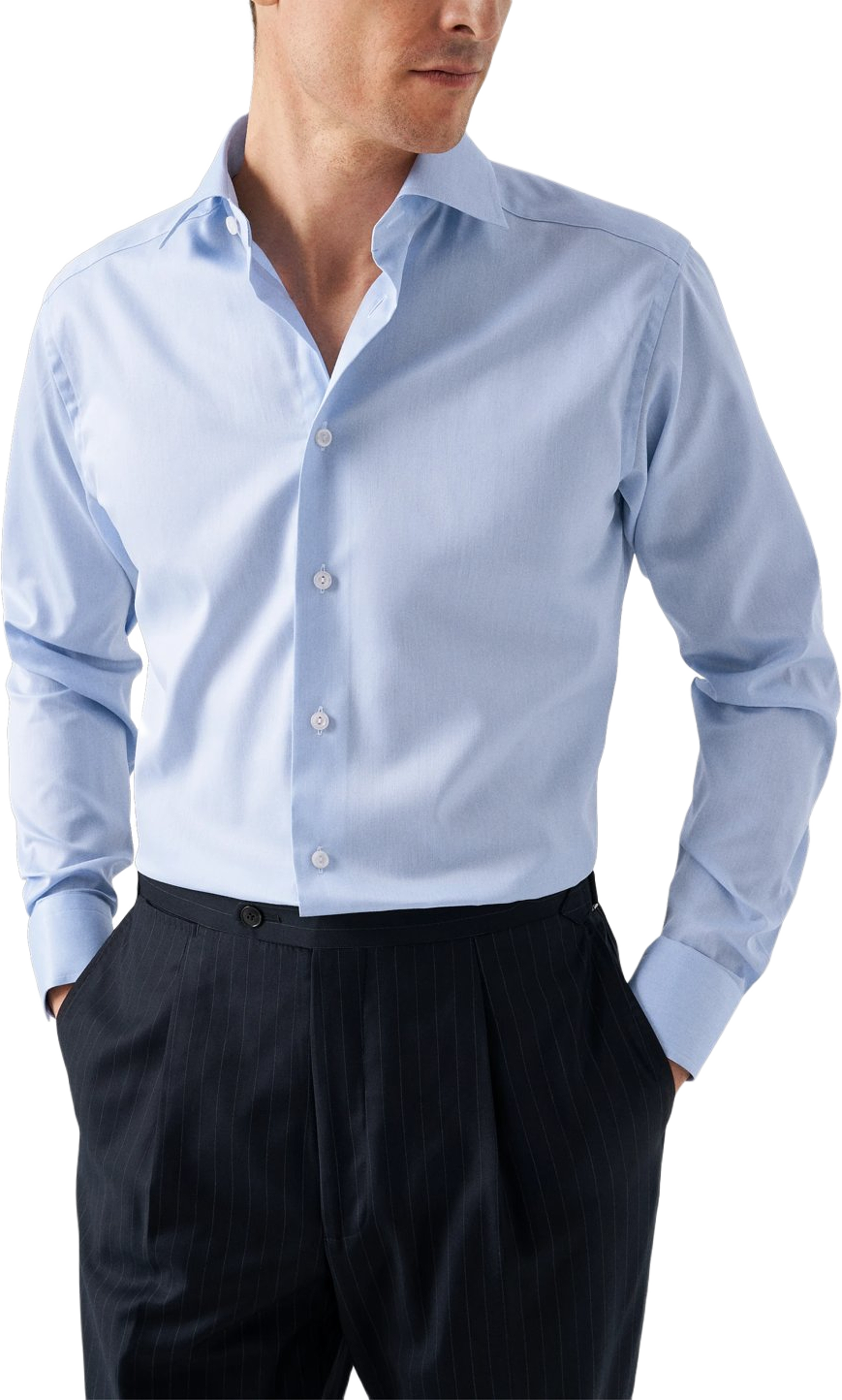 Signature Twill-skjorta Slim Fit, Cut Away-krage