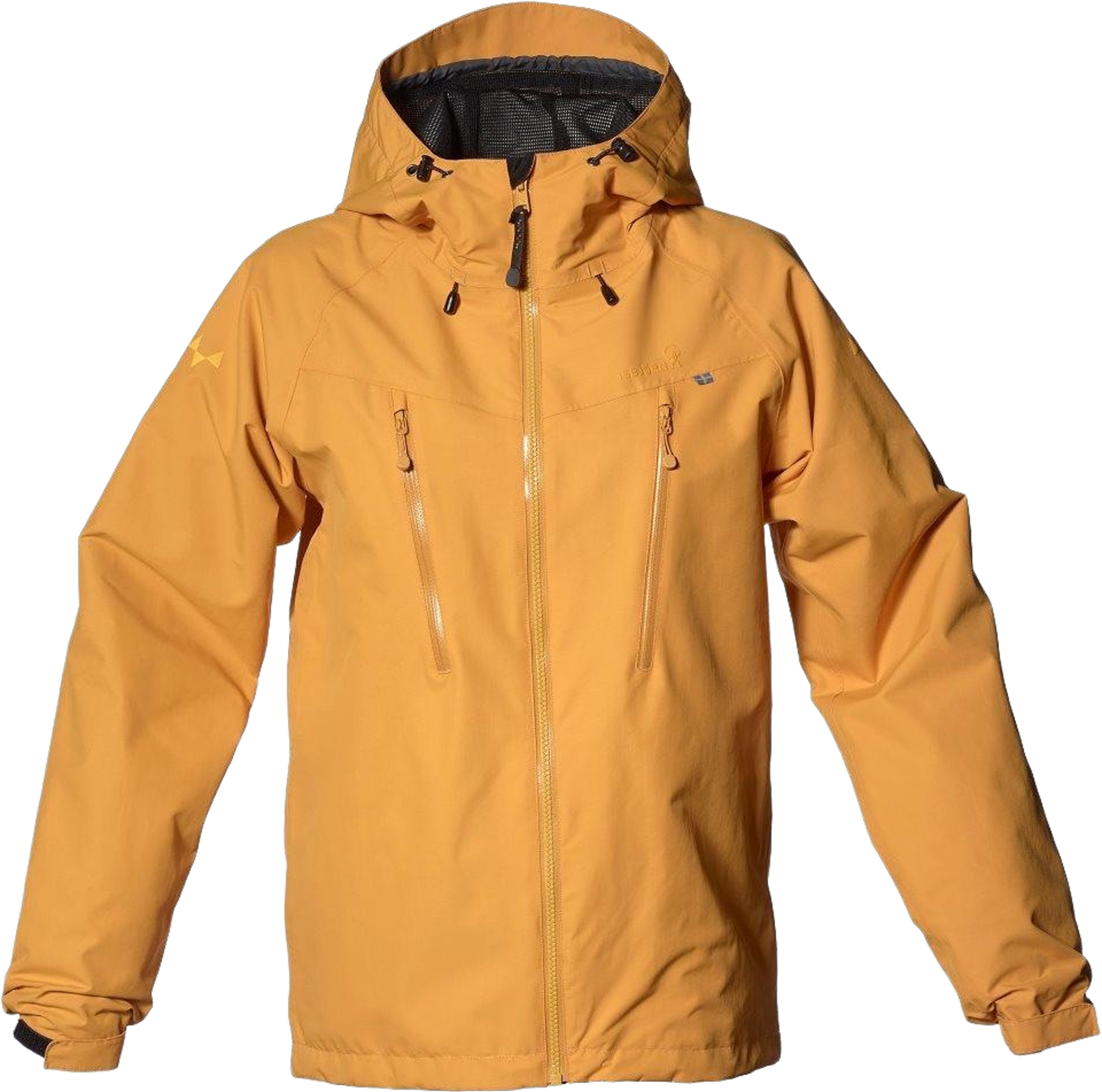 Monsune Hardshell Jacket, från ISBJÖRN of Sweden, i färgen saffron. Klicka för att öppna bilden i stort format
