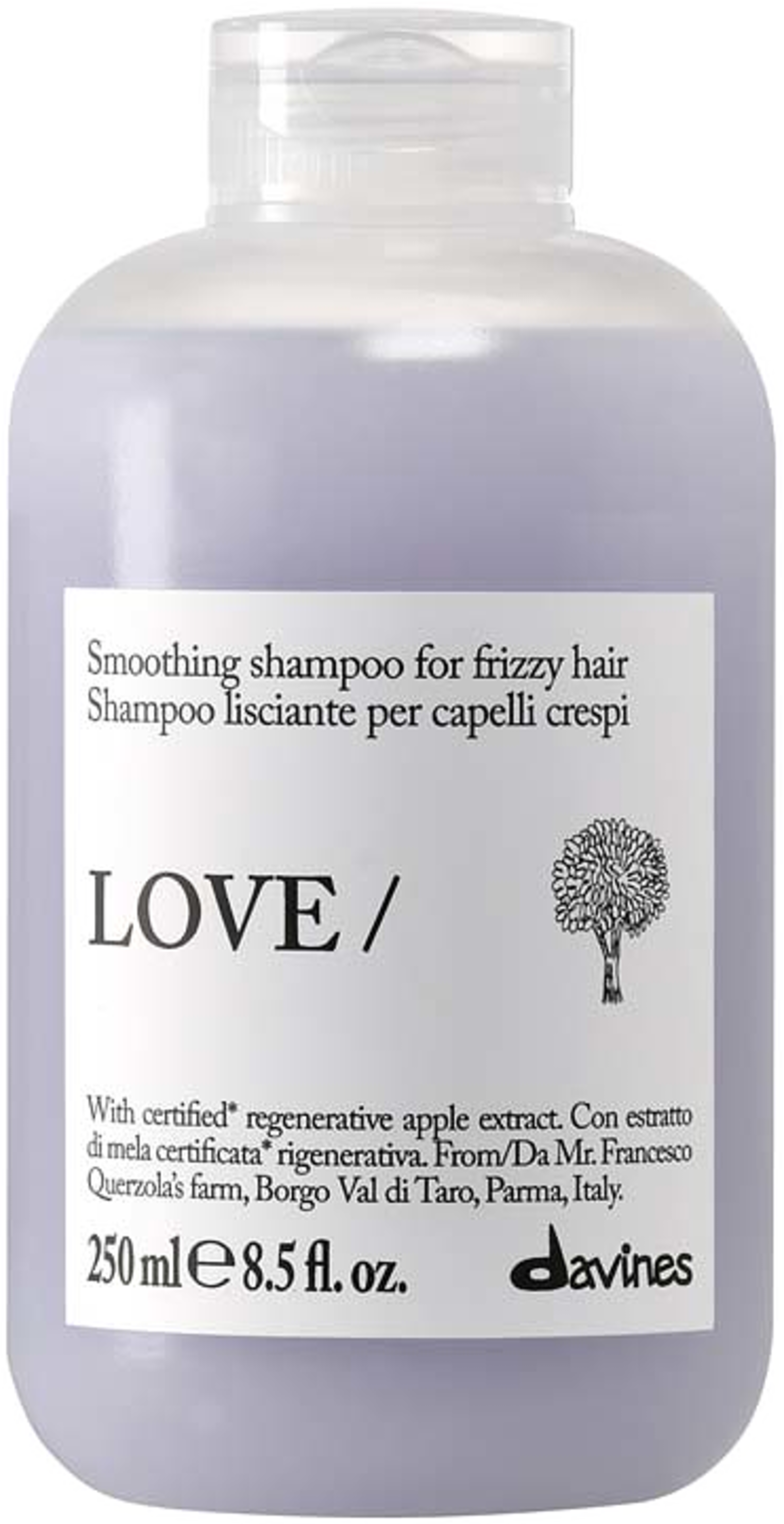 Essential LOVE SMOOTHING / shampoo, från DAVINES. Klicka för att öppna bilden i stort format