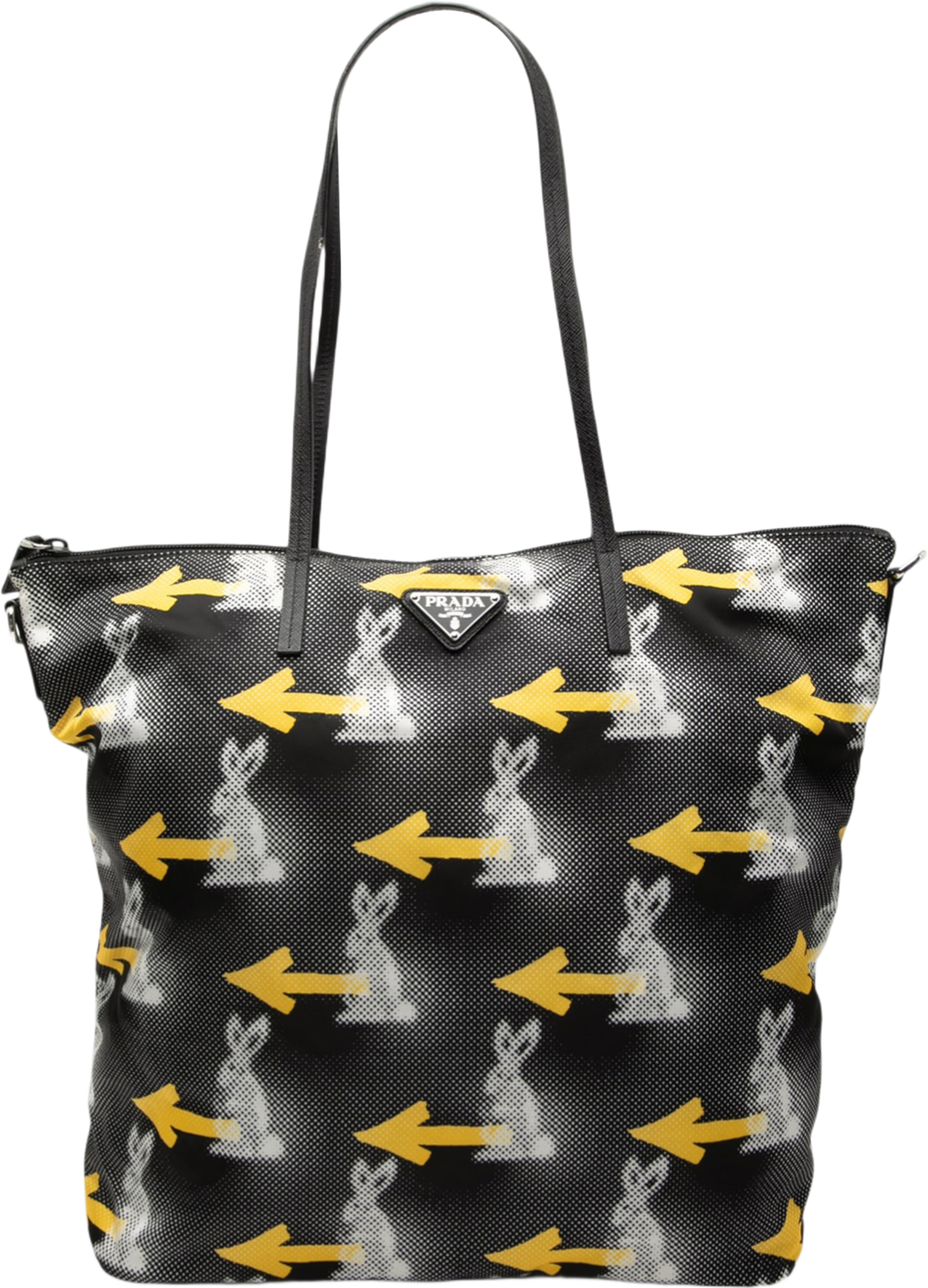 Prada Tessuto Stampato Satchel, från Luxclusif, i färgen black. Klicka för att öppna bilden i stort format