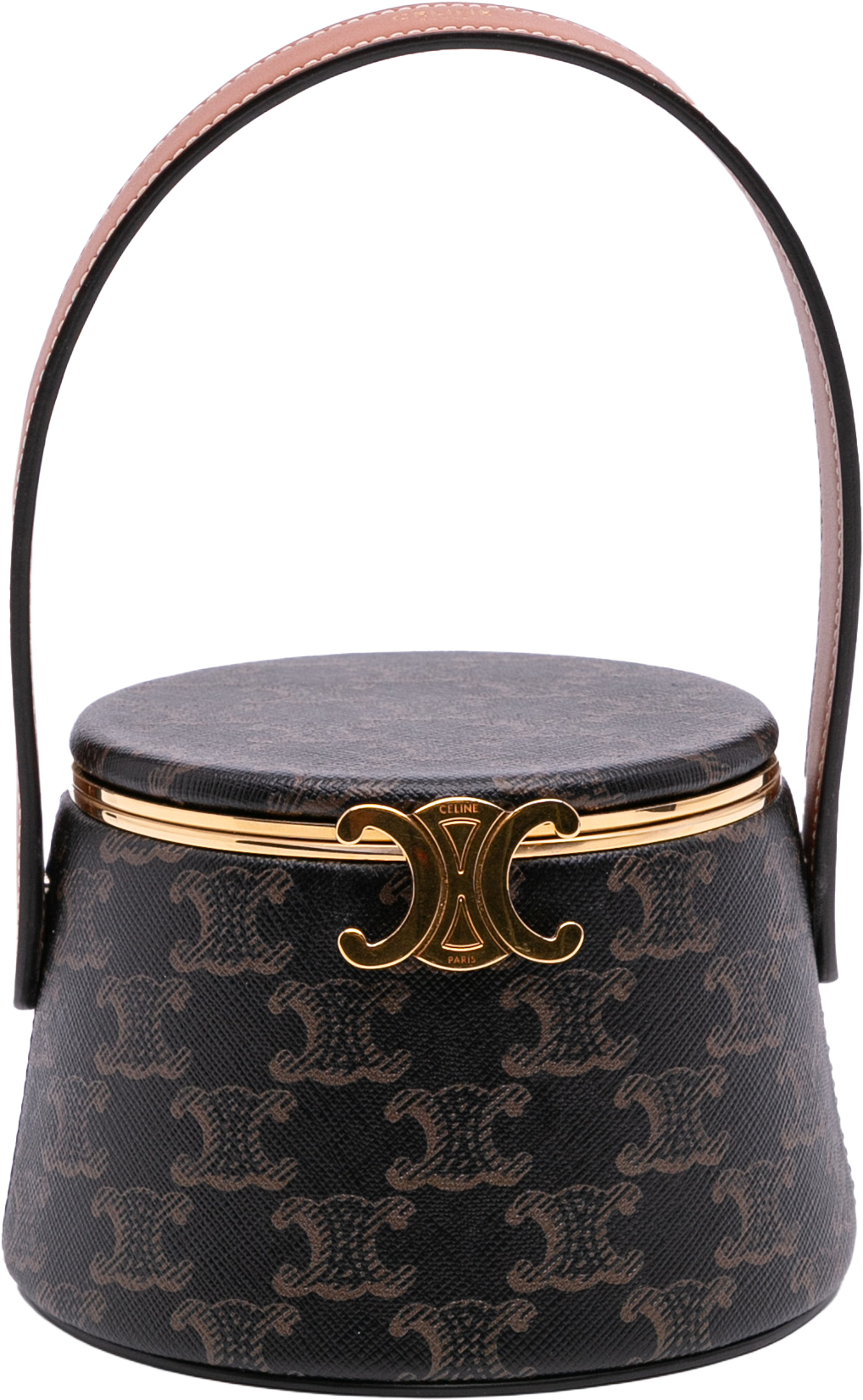 Celine Triomphe Coated Canvas Triomphe Nina Minaudiere Bag, från Luxclusif, i färgen dark brown. Klicka för att öppna bilden i stort format