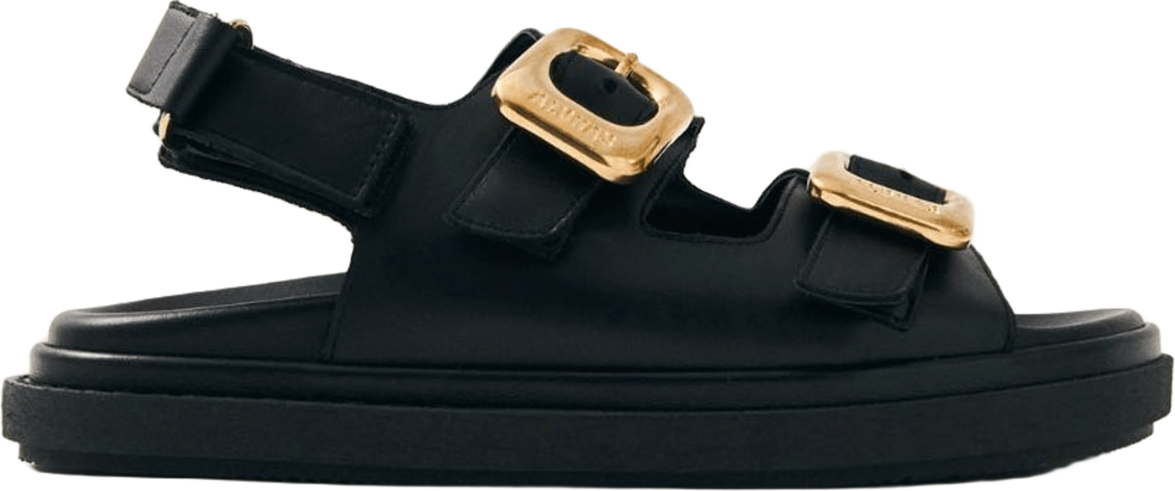Daria Black Leather Sandals