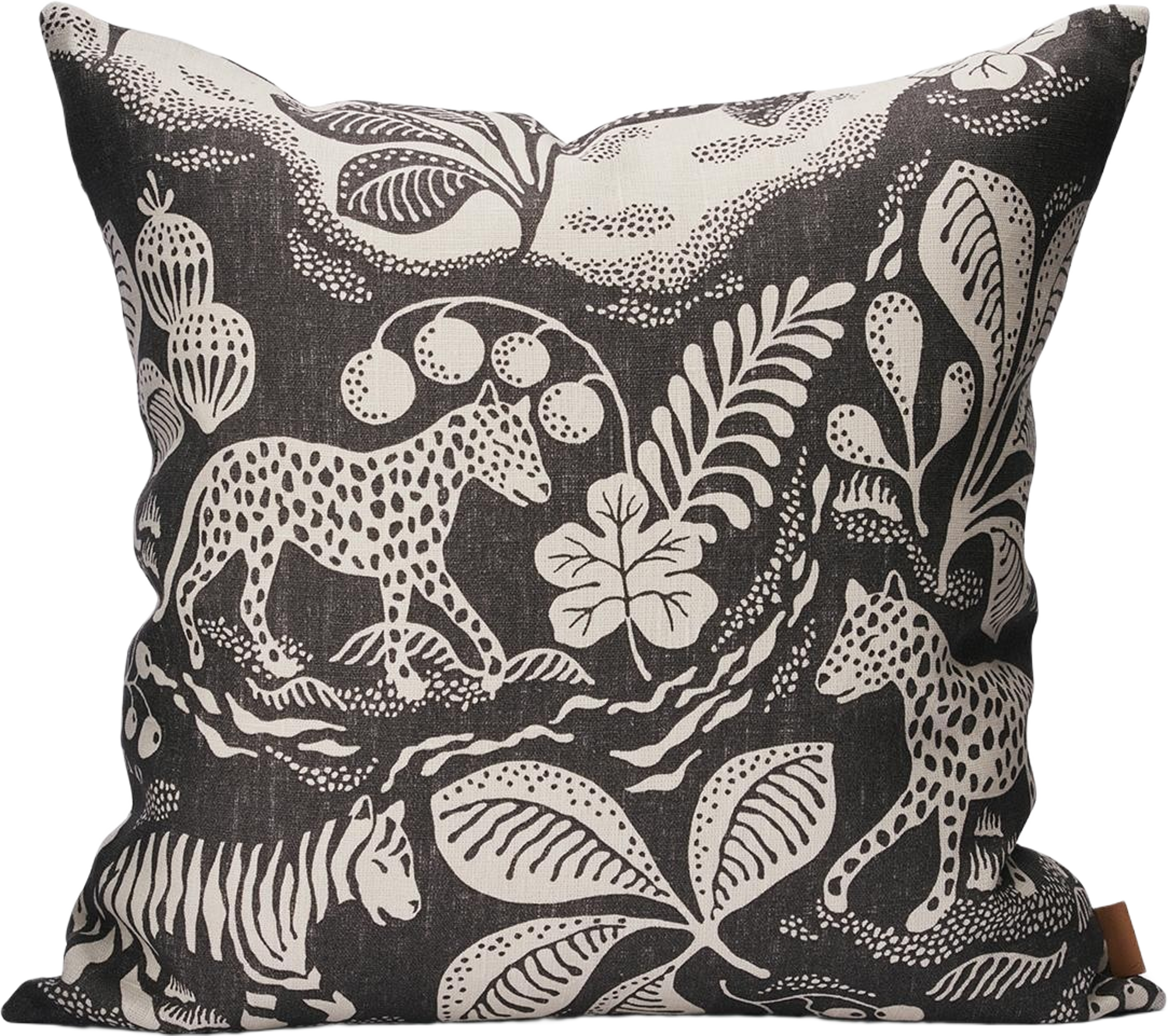 Kuddfodral Linne 50x50cm - Wild At Heart - Black
