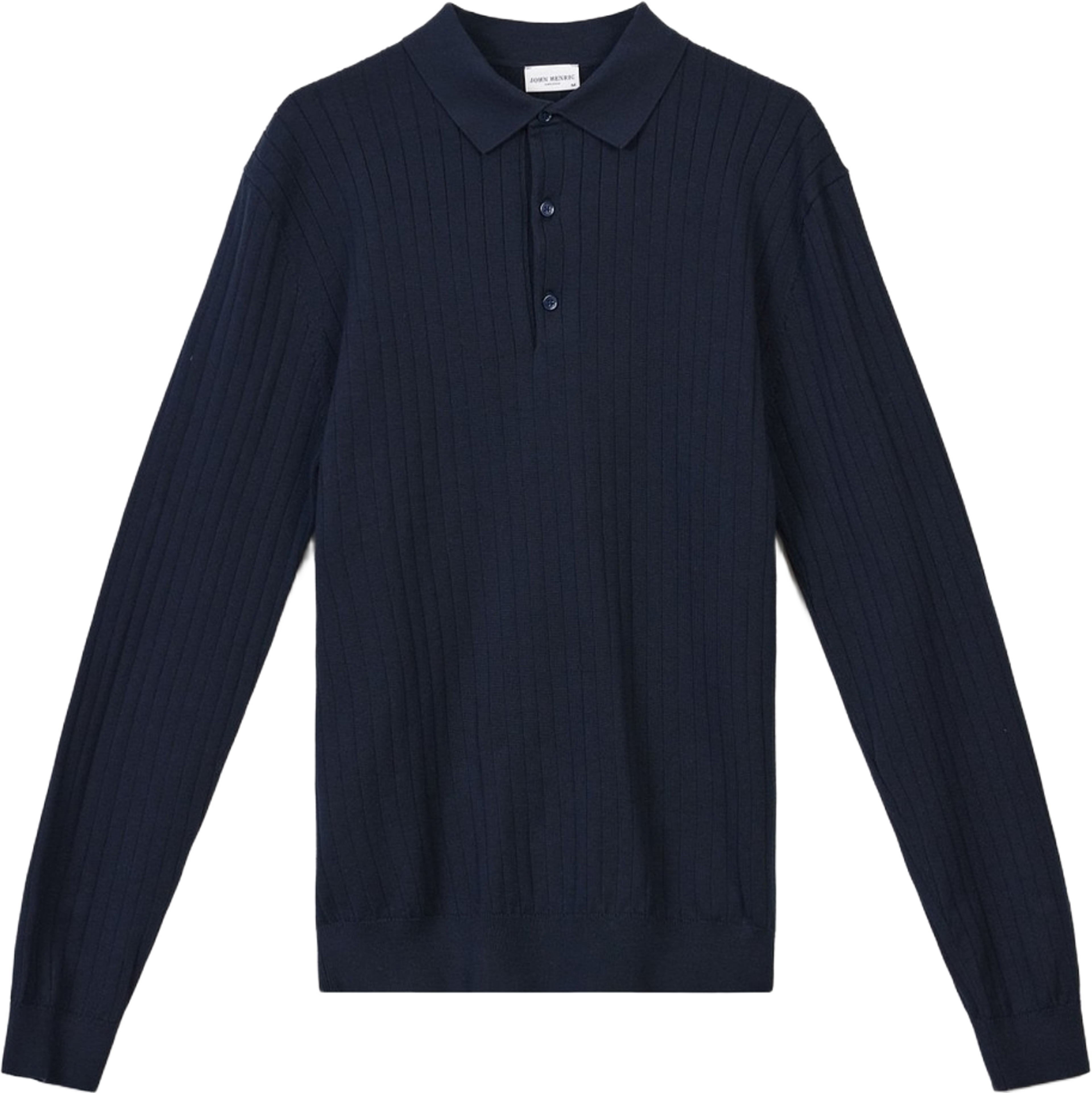 Cotton Rib Knitted Ls Polo Sweater (filippo), från John Henric, i färgen navy blue. Klicka för att öppna bilden i stort format