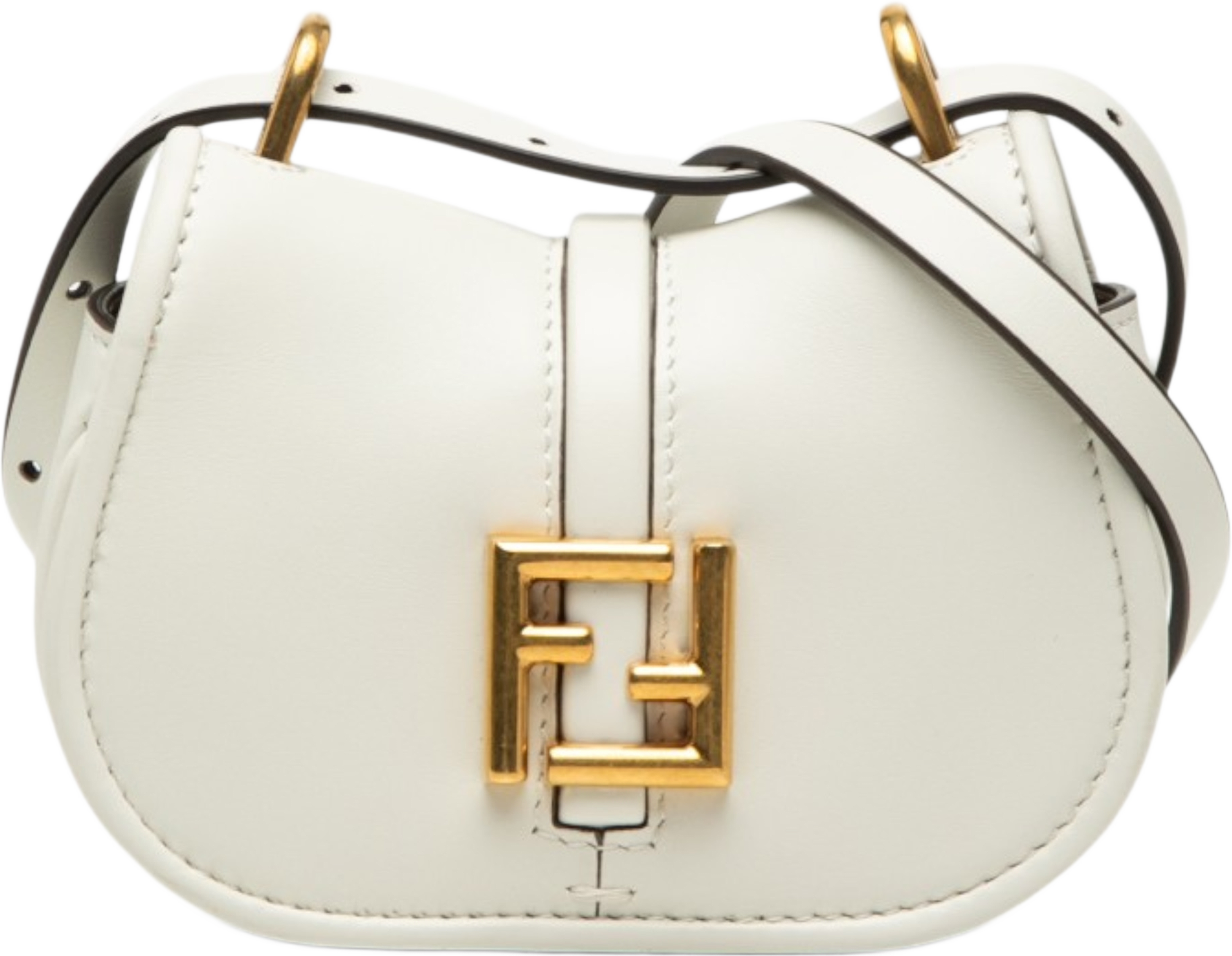 Fendi Mini Leather C’mon Crossbody, från Luxclusif, i färgen white. Klicka för att öppna bilden i stort format