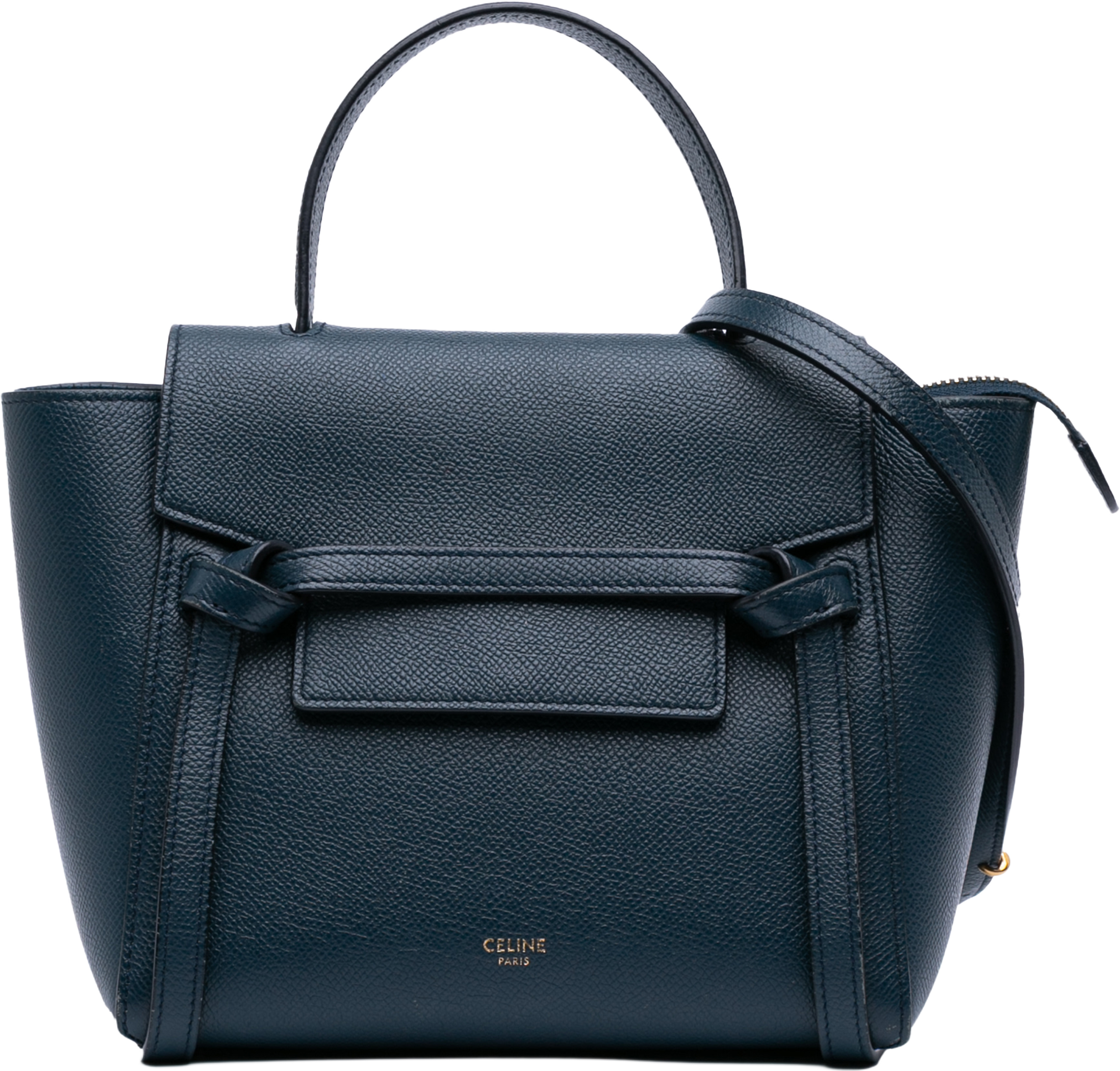 Celine Pico Grained Calfskin Belt Bag, från Luxclusif, i färgen dark blue. Klicka för att öppna bilden i stort format