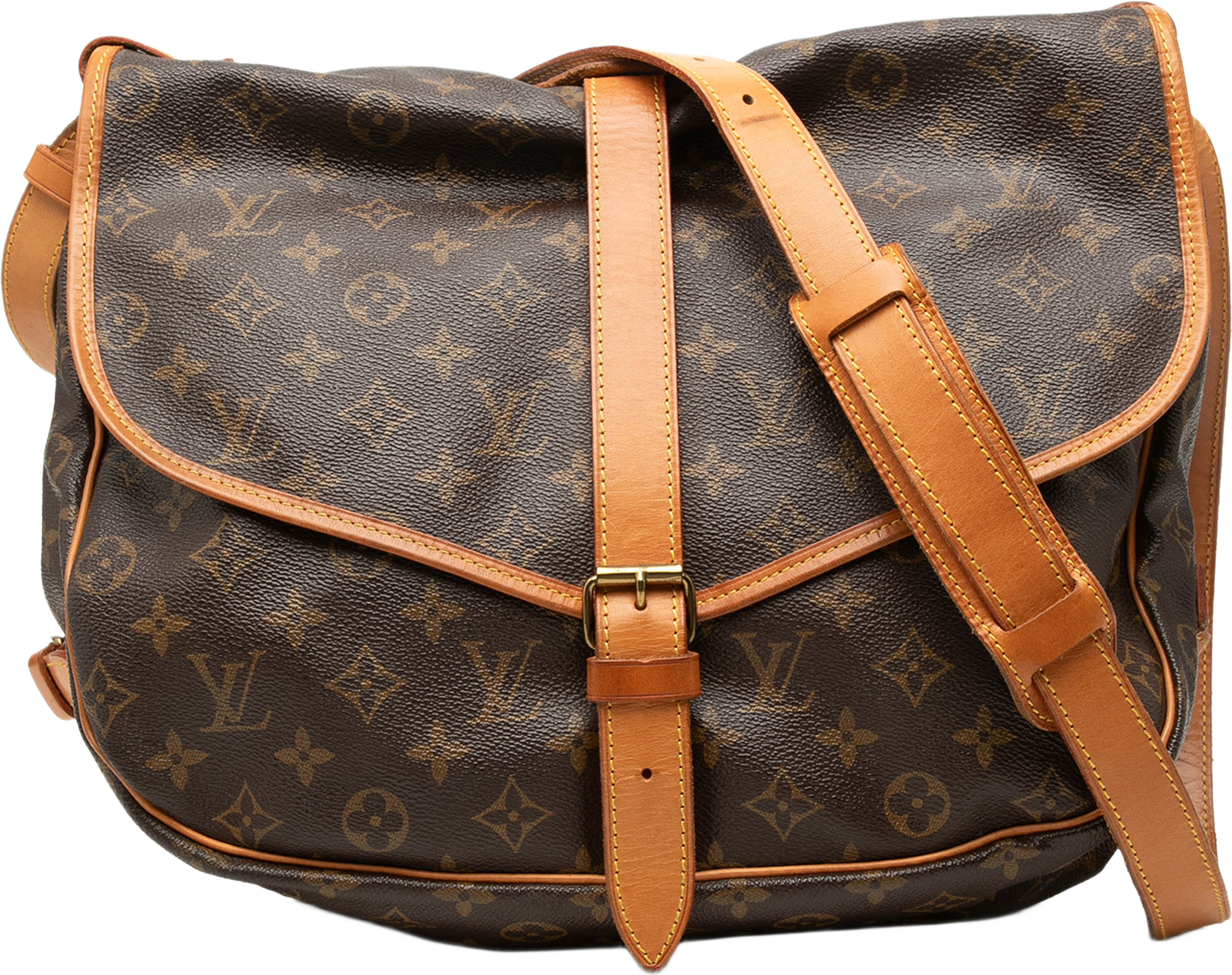 Louis Vuitton Monogram Saumur 35, från Luxclusif, i färgen brun. Klicka för att öppna bilden i stort format