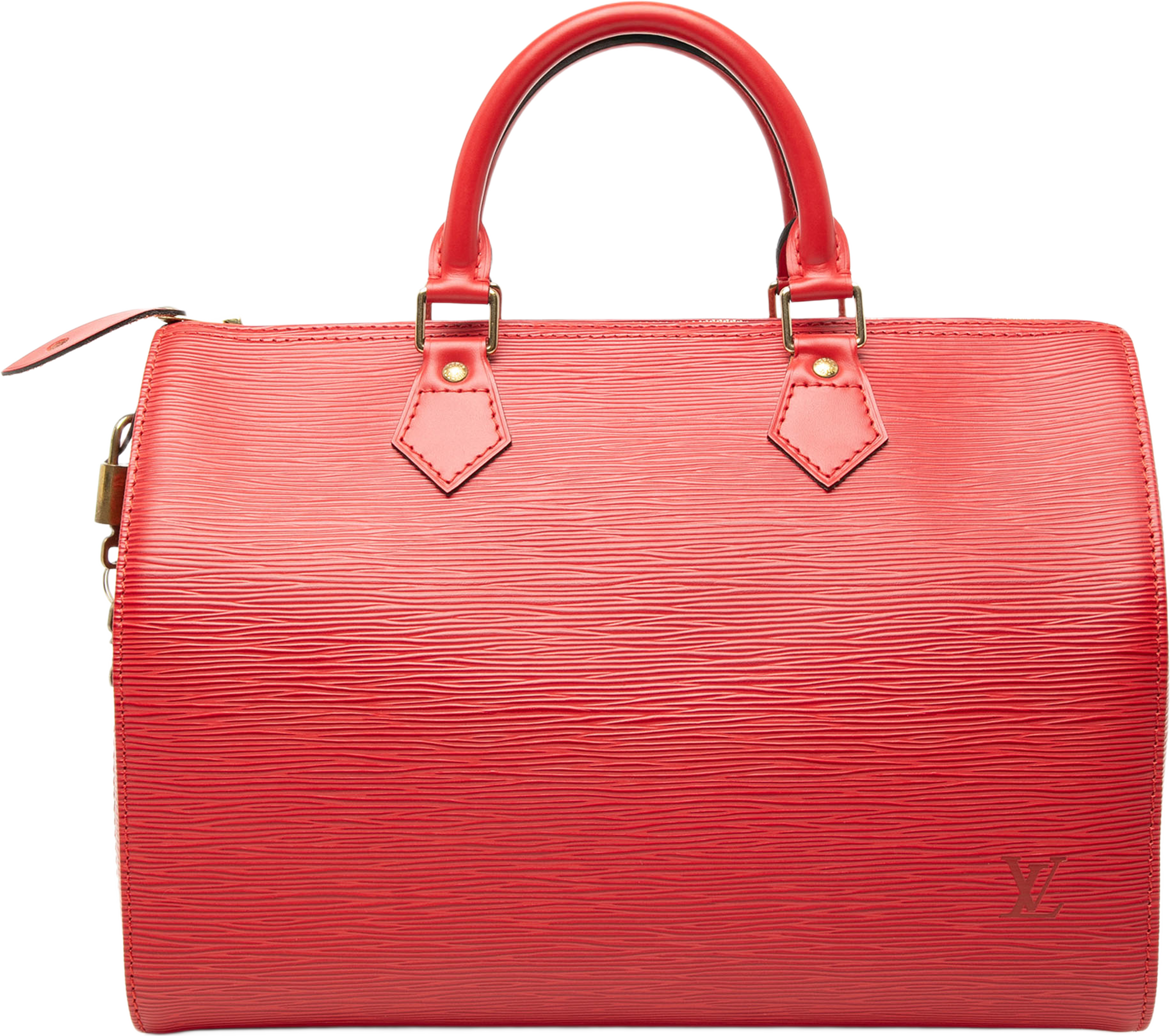 Louis Vuitton Epi Speedy 30, från Luxclusif, i färgen red. Klicka för att öppna bilden i stort format