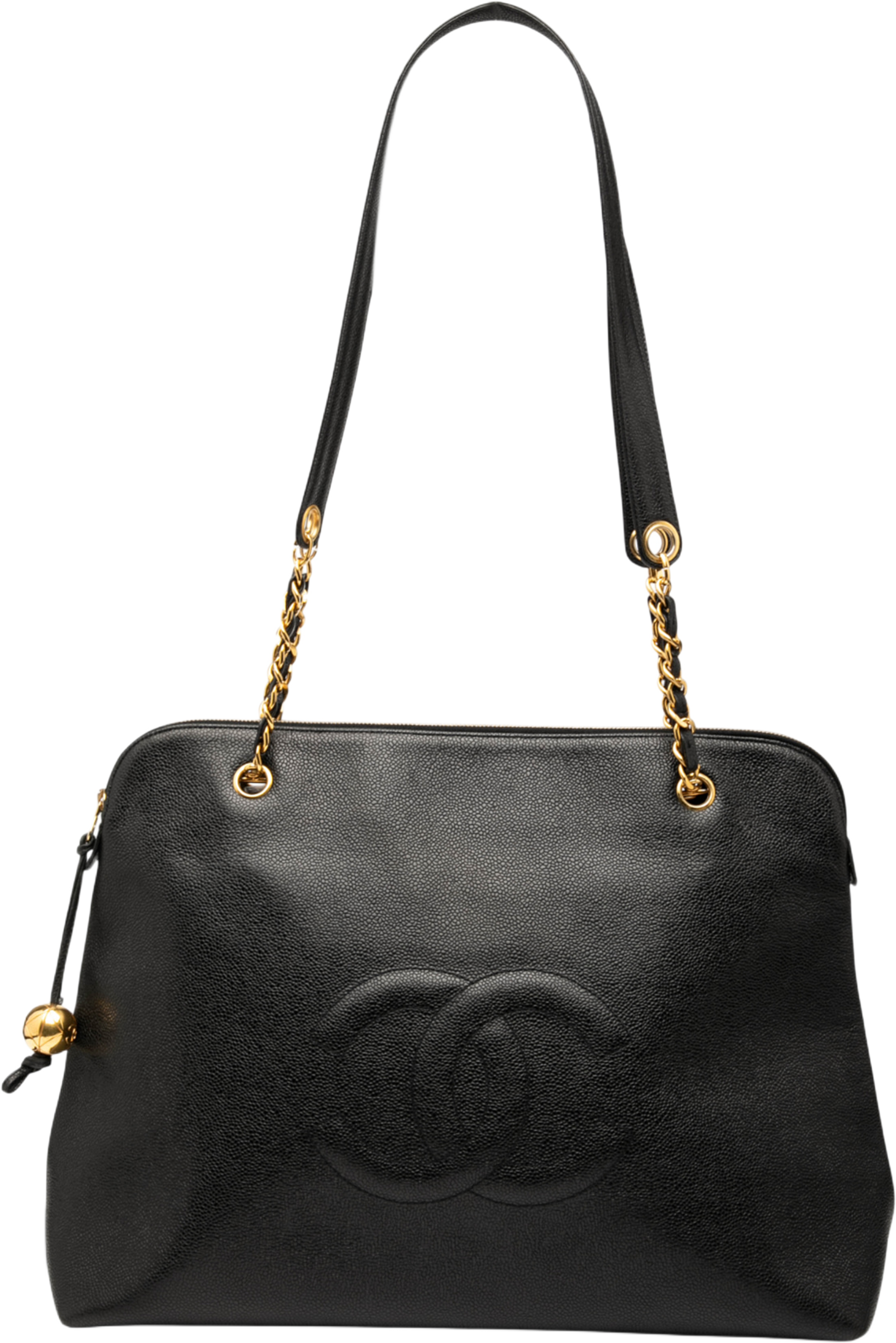 Chanel Cc Caviar Chain Zip Tote, från Luxclusif, i färgen black. Klicka för att öppna bilden i stort format