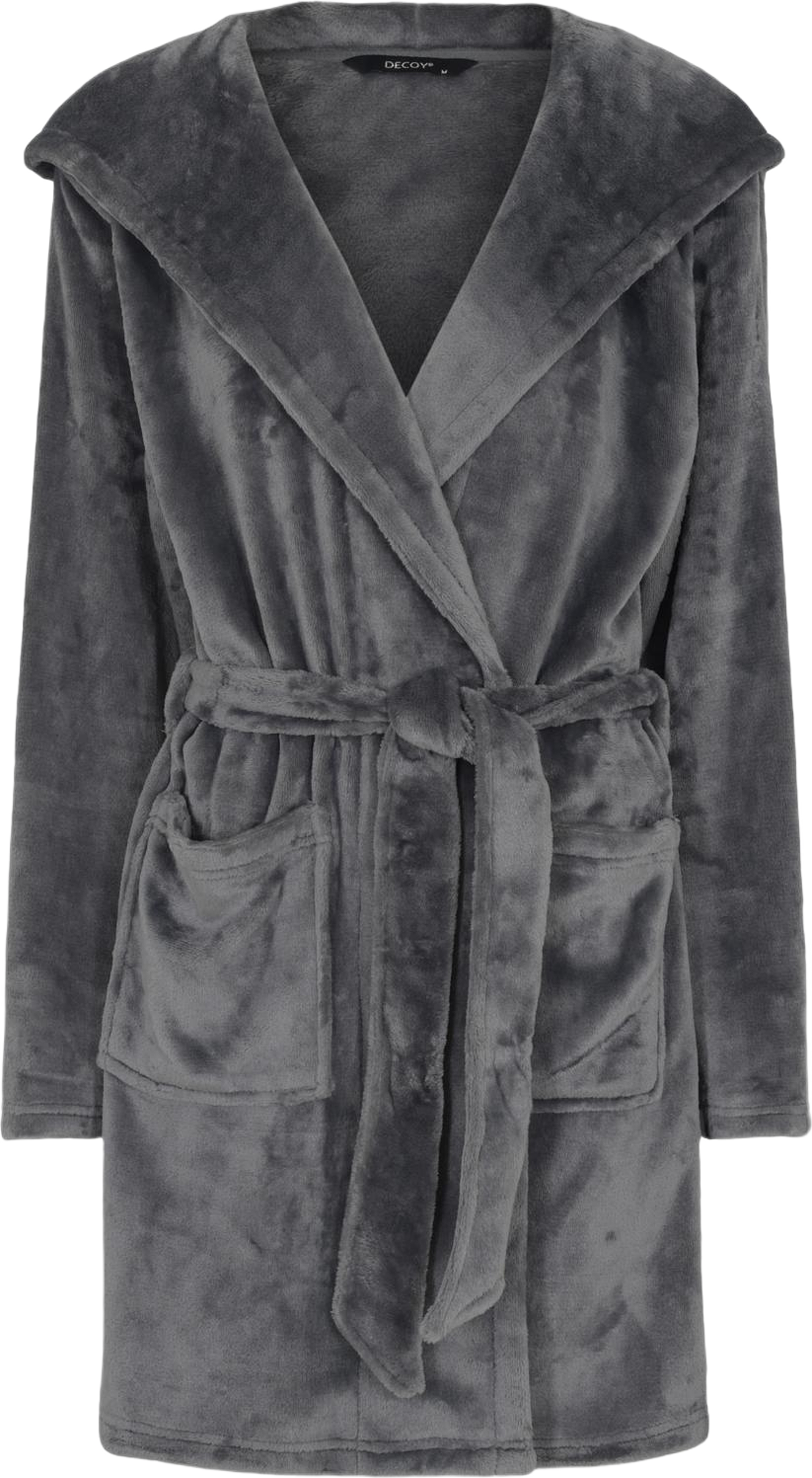 Kort Badrock Med Huva | 100% Polyester | Grå