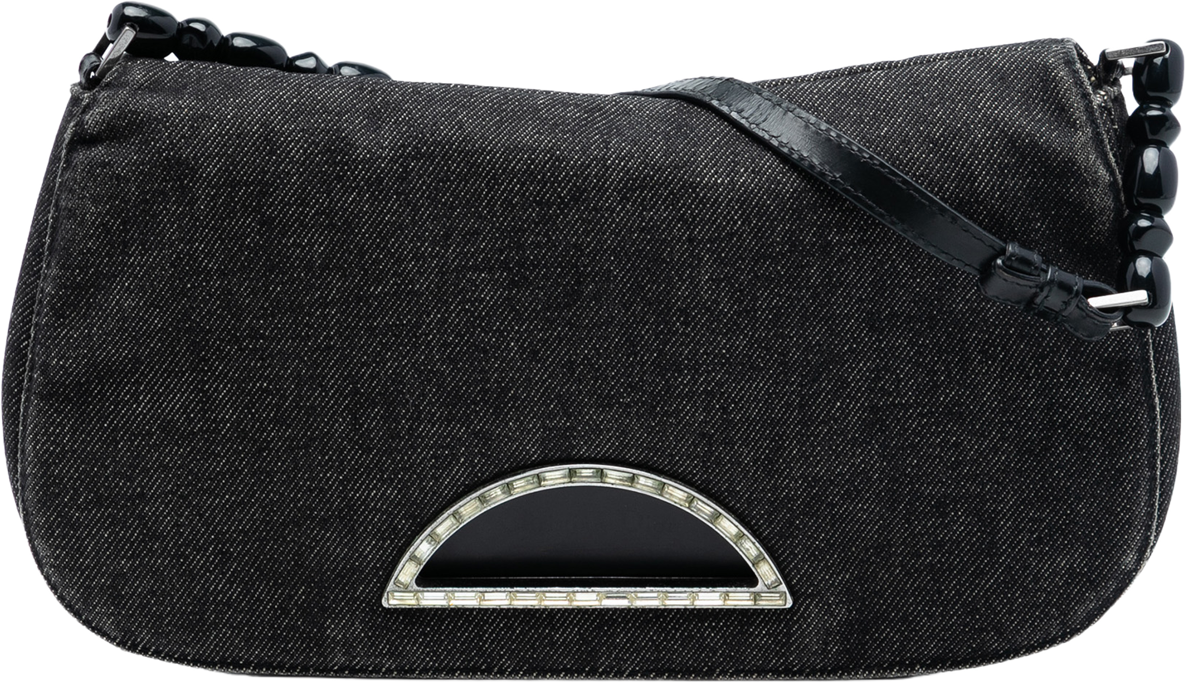 Dior Denim Malice Flap Shoulder Bag, från Luxclusif, i färgen dark gray. Klicka för att öppna bilden i stort format