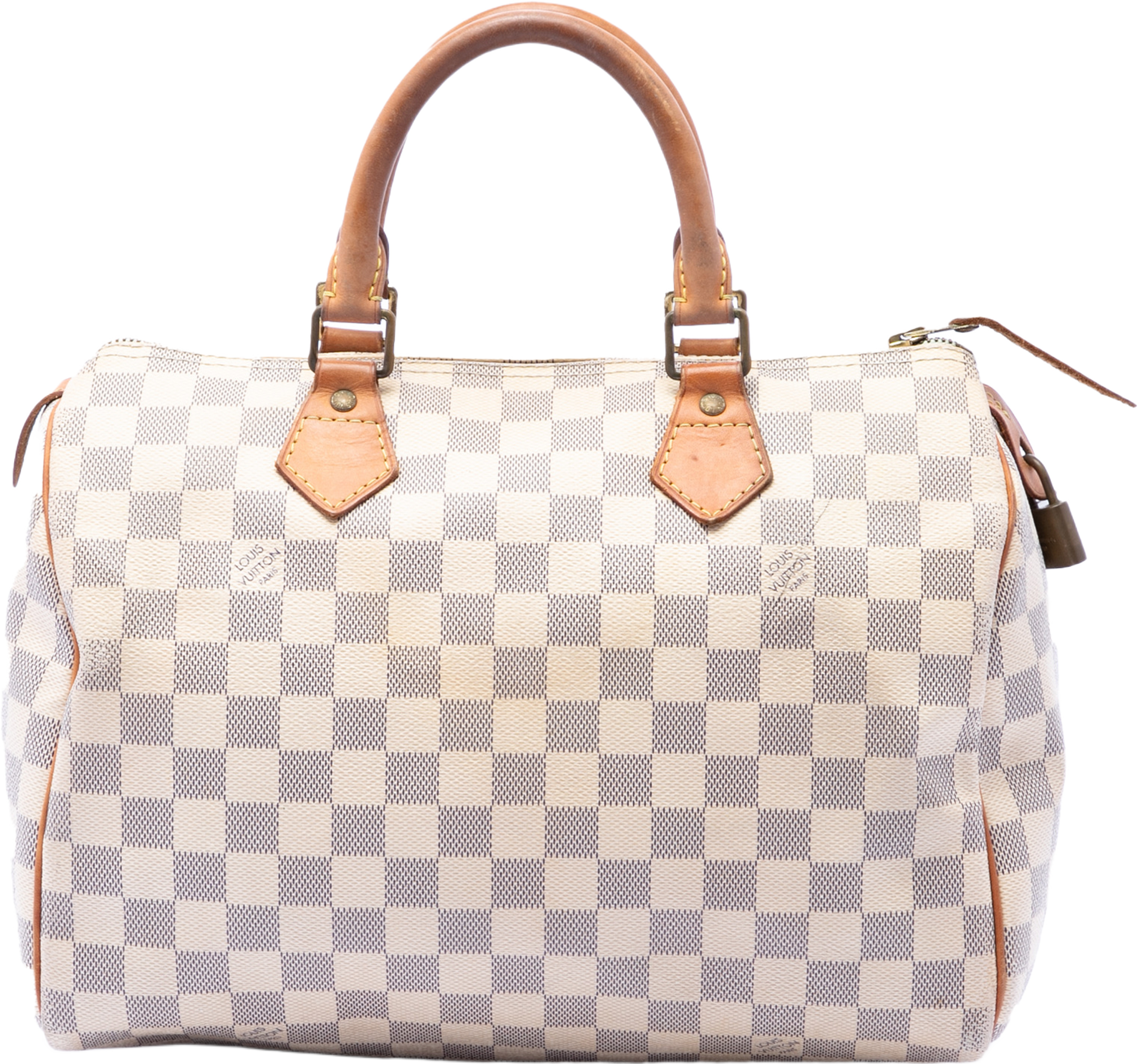 Louis Vuitton Damier Azur Speedy 30, från Luxclusif, i färgen white. Klicka för att öppna bilden i stort format