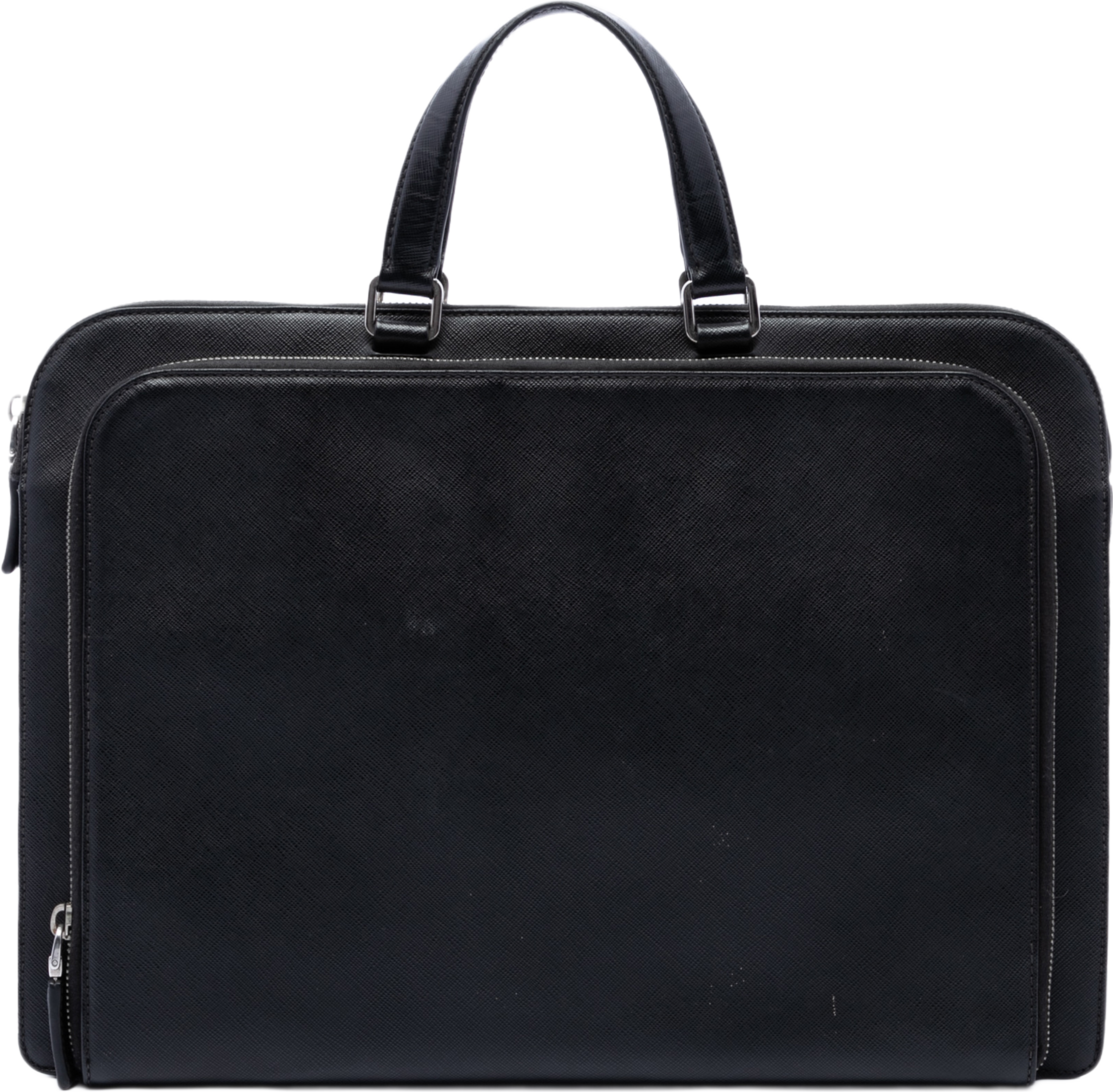 Prada Saffiano Business Bag, från Luxclusif, i färgen svart. Klicka för att öppna bilden i stort format