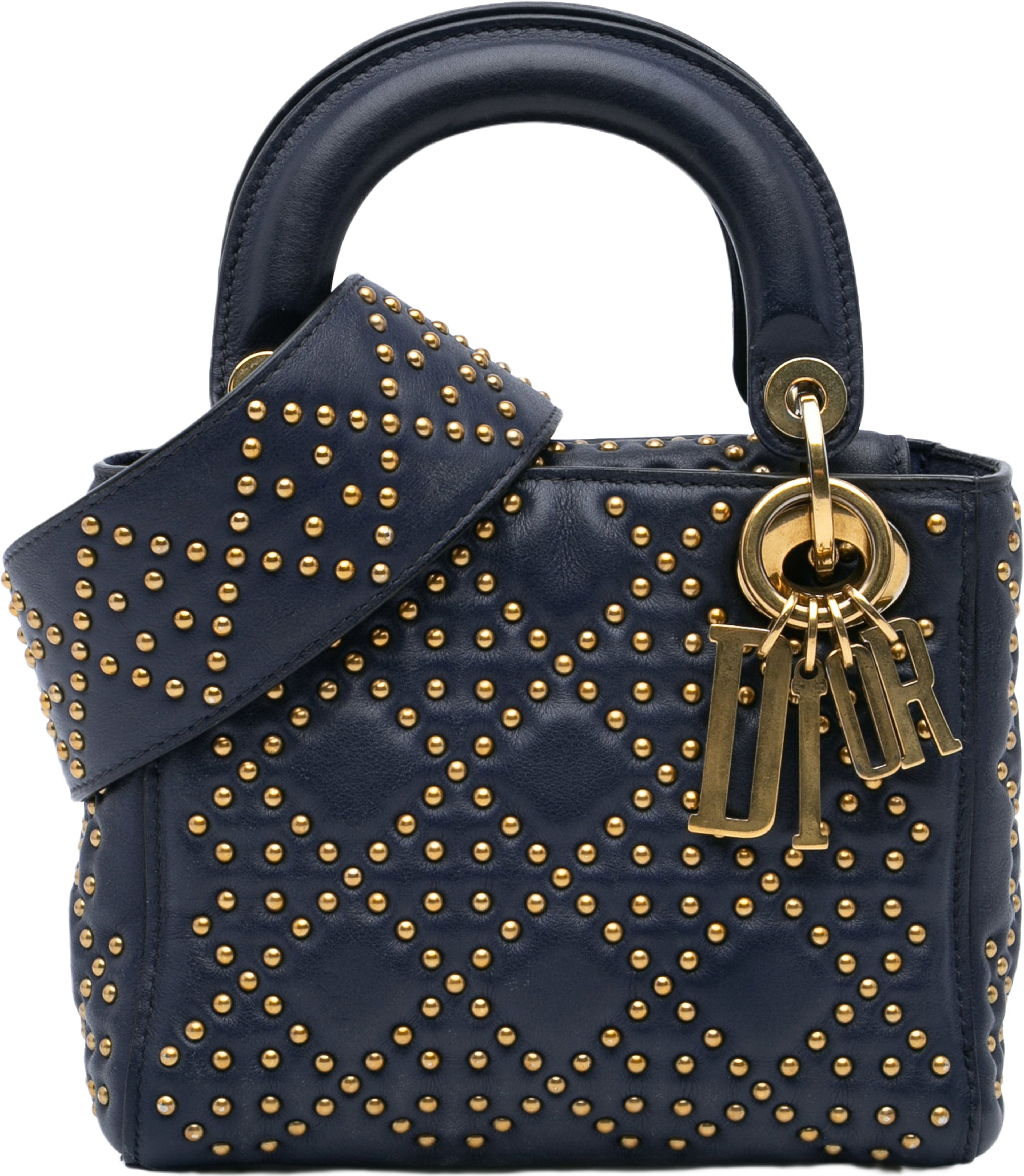 Dior Mini Lambskin Cannage Studded Supple Lady Dior