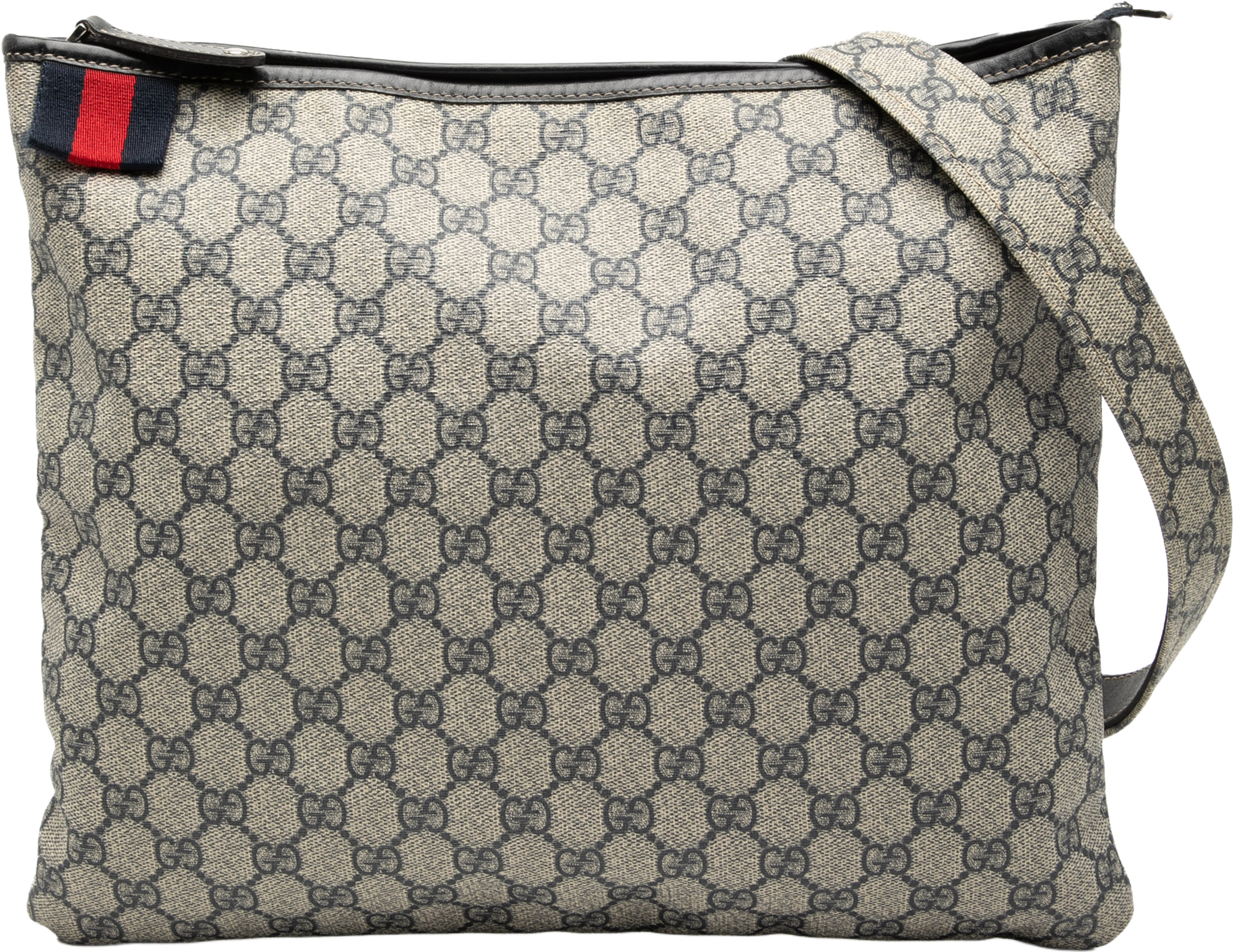 Gucci Gg Supreme Web Crossbody, från Luxclusif, i färgen beige. Klicka för att öppna bilden i stort format