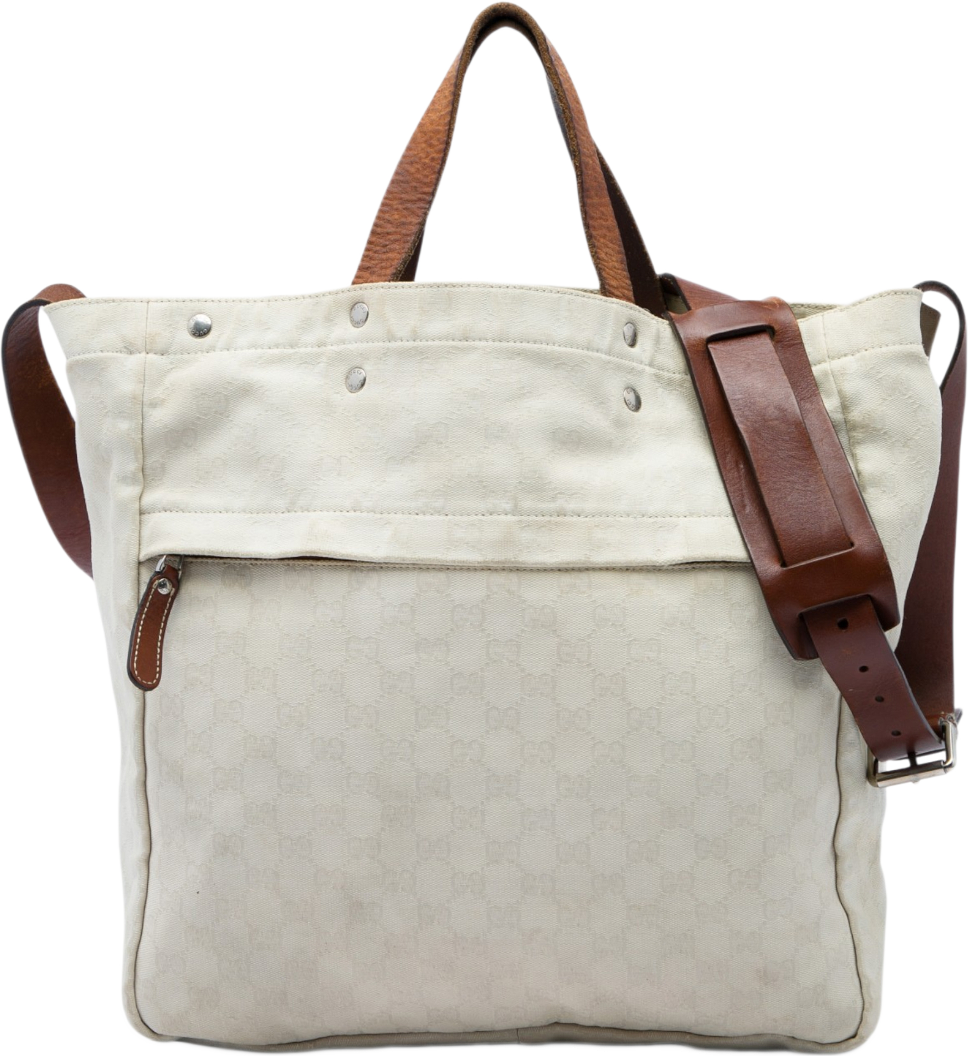 Gucci Gg Canvas Satchel, från Luxclusif, i färgen vit. Klicka för att öppna bilden i stort format