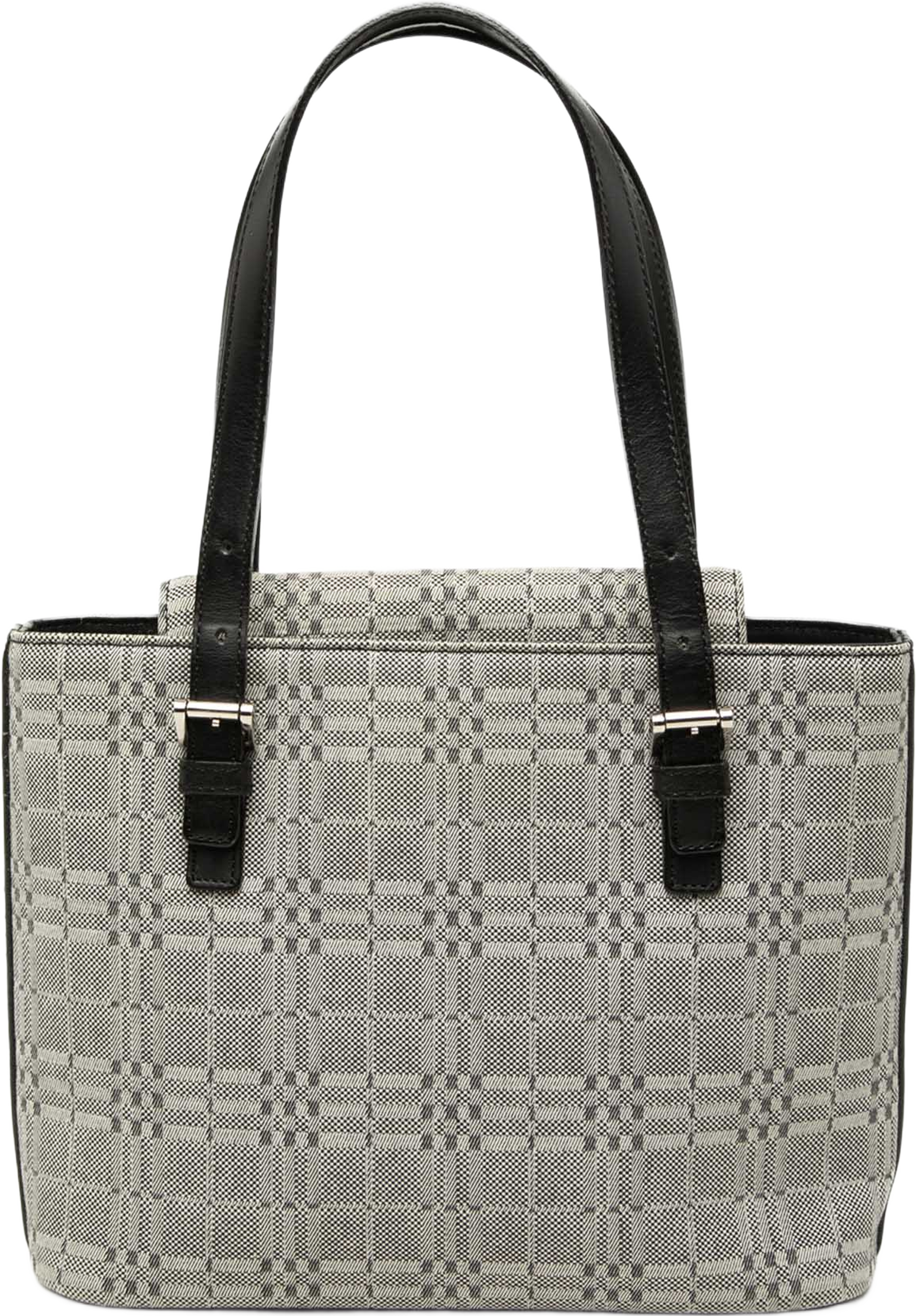Burberry Tonal Check Canvas Tote, från Luxclusif, i färgen grå. Klicka för att öppna bilden i stort format