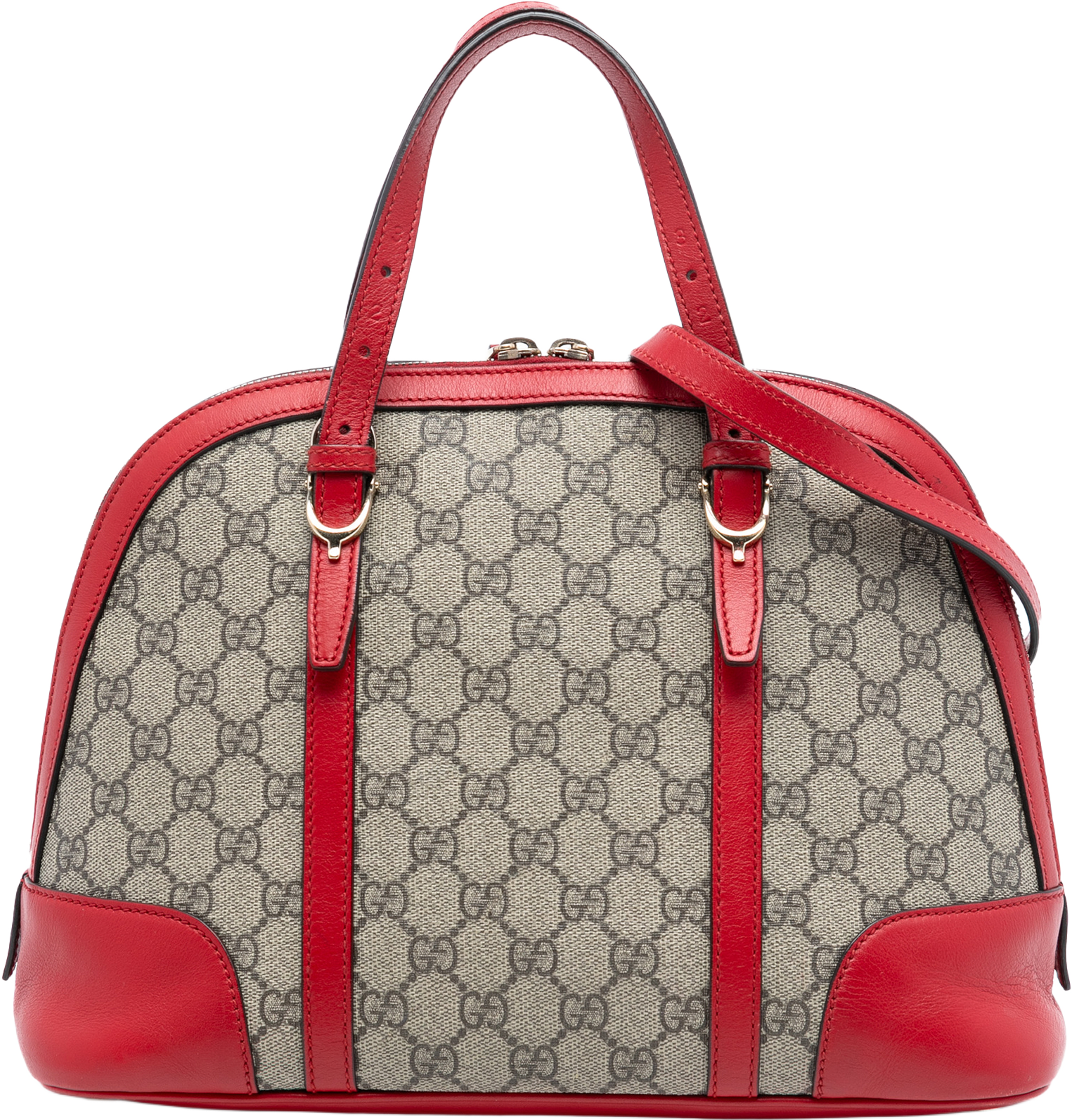Gucci Small Gg Supreme Nice Dome Satchel, från Luxclusif, i färgen beige. Klicka för att öppna bilden i stort format