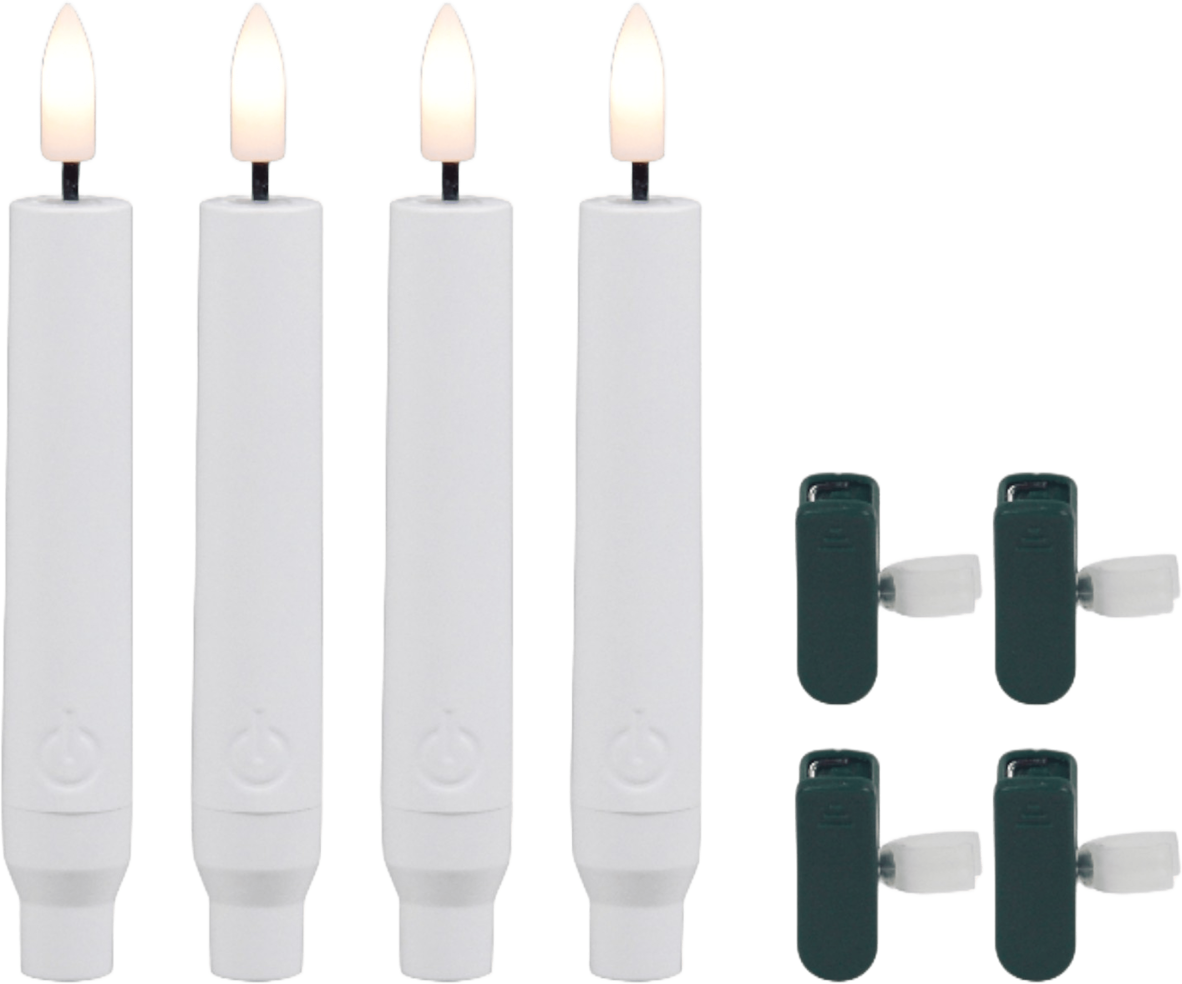 Sia Uppladdningsbara Led-julljus 4 St, från Led Nordic, i färgen vit. Klicka för att öppna bilden i stort format