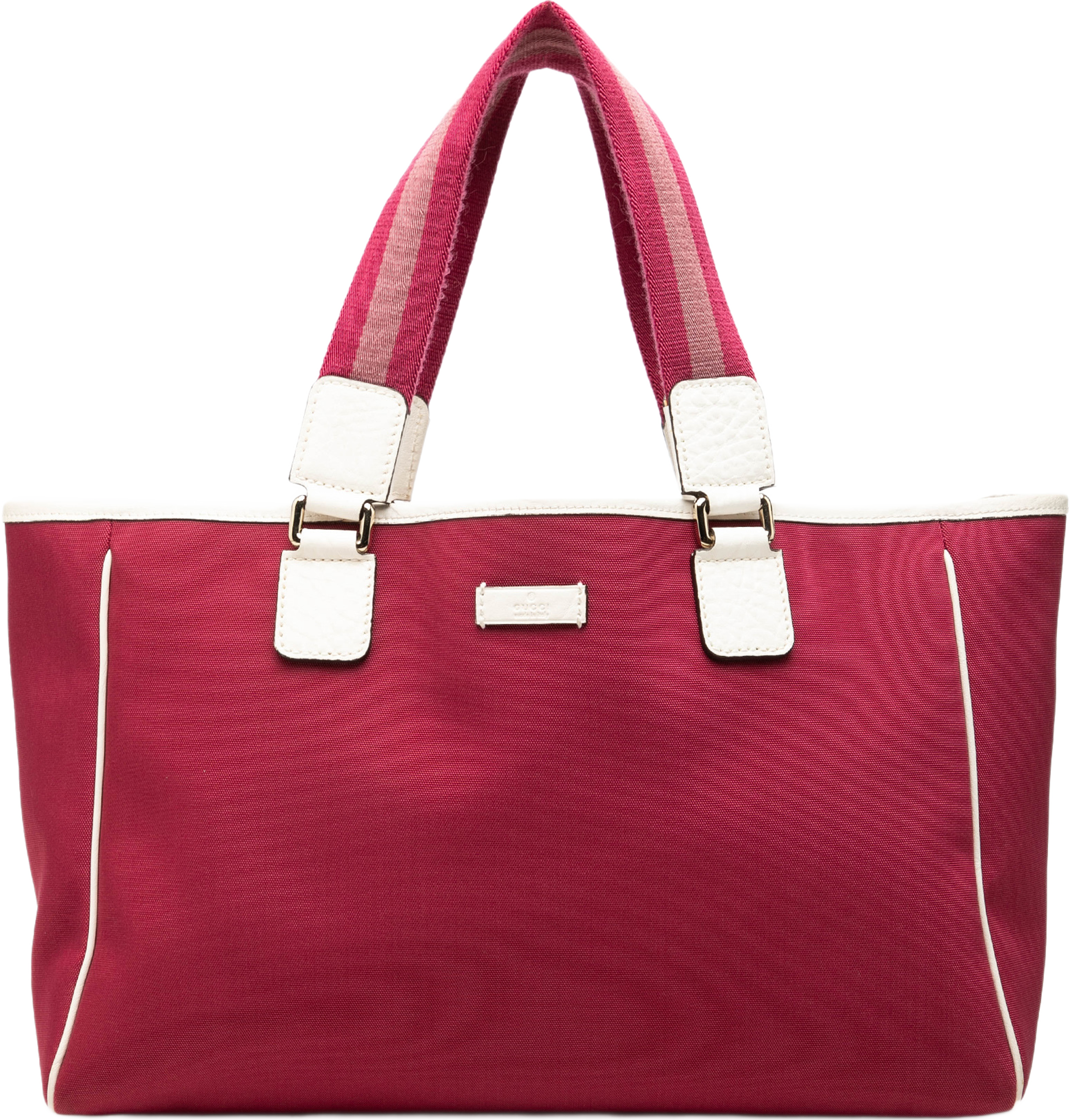Gucci Canvas Web Tote, från Luxclusif, i färgen rosa. Klicka för att öppna bilden i stort format