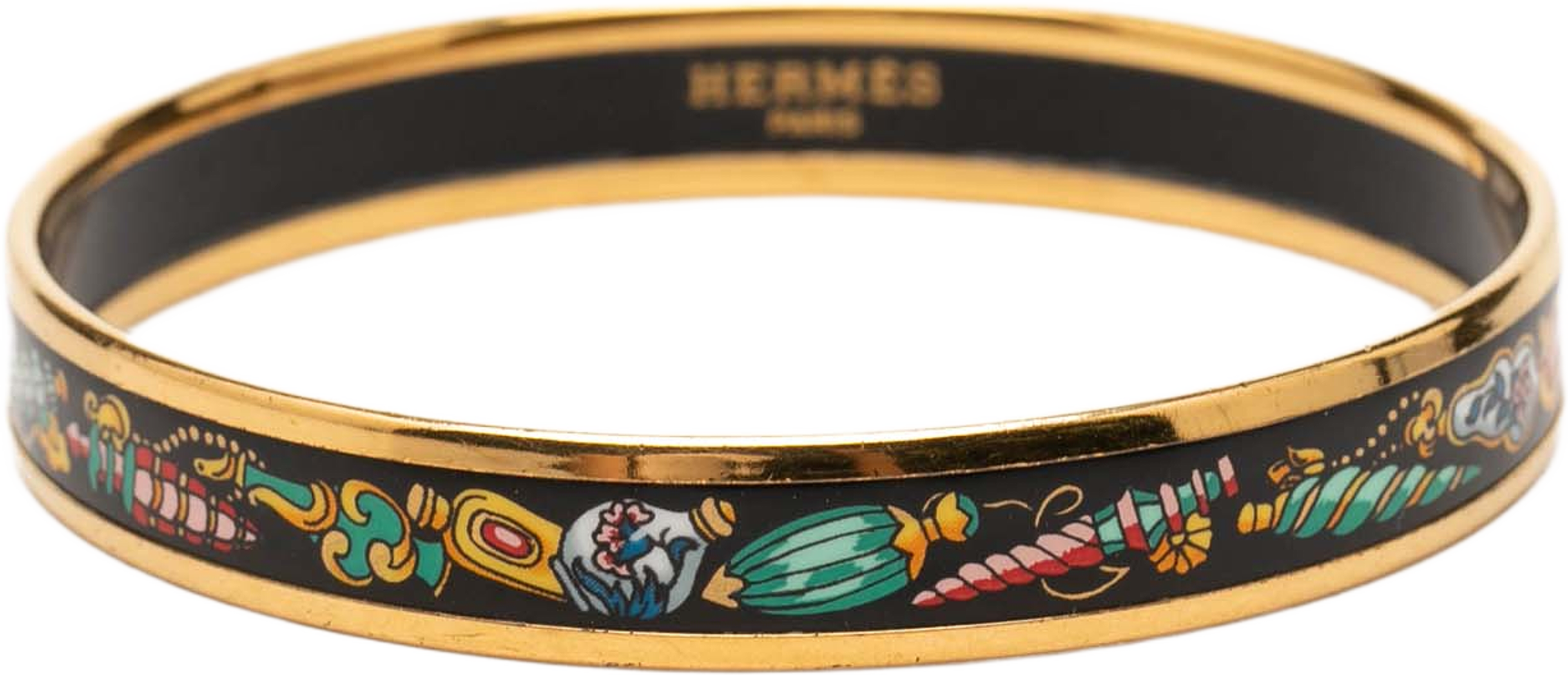 Hermès Narrow Qu Importe Le Flacon Enamel Bangle 62, från Luxclusif, i färgen black. Klicka för att öppna bilden i stort format