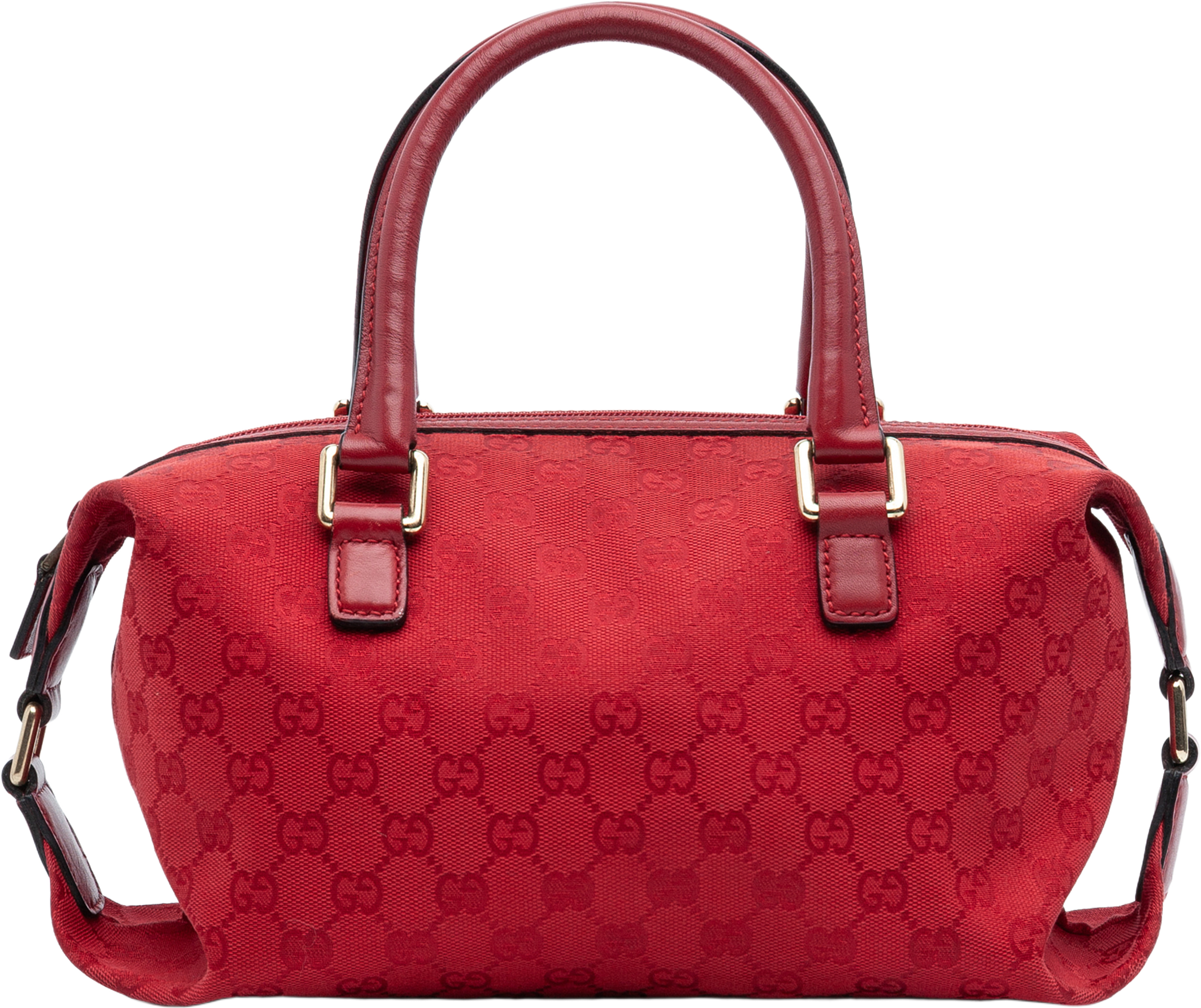 Gucci Gg Canvas Boston Bag, från Luxclusif, i färgen red. Klicka för att öppna bilden i stort format