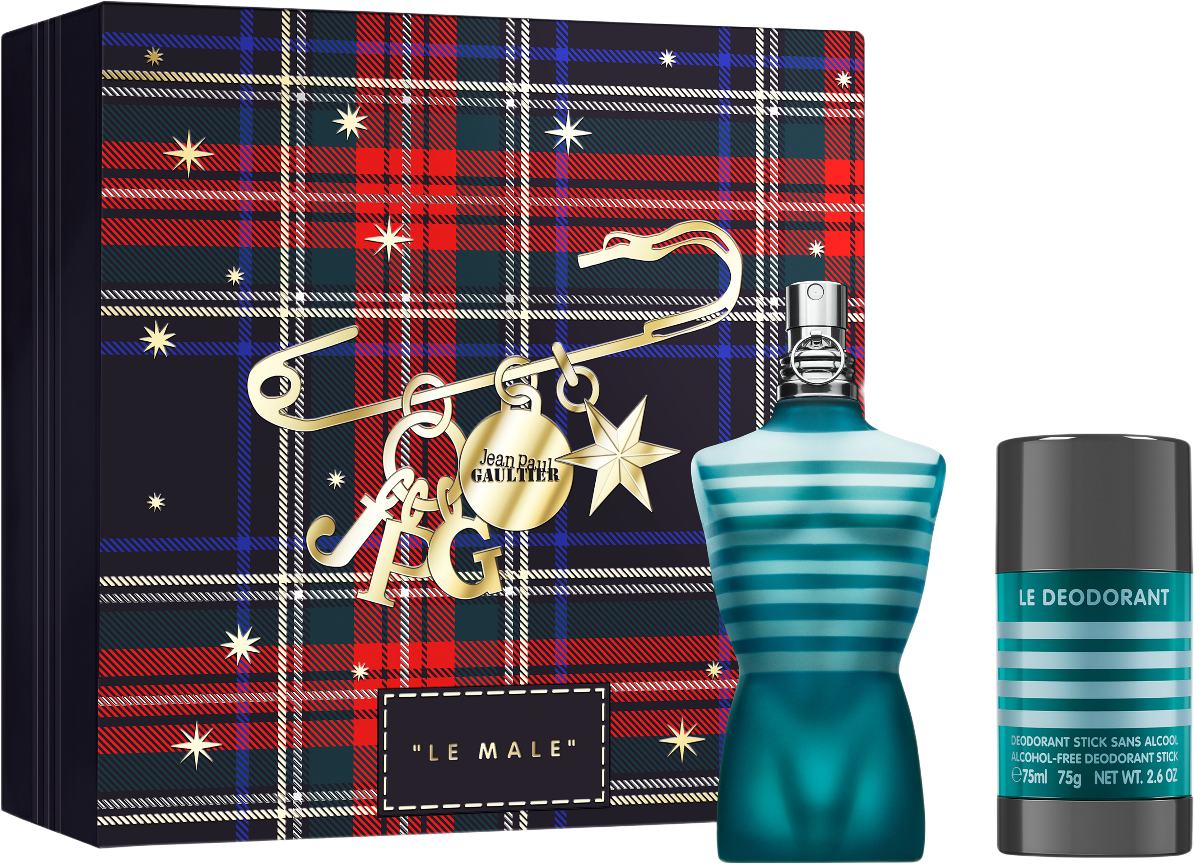 Le Male Edt 75ml/deostick, från Jean Paul Gaultier. Klicka för att öppna bilden i stort format
