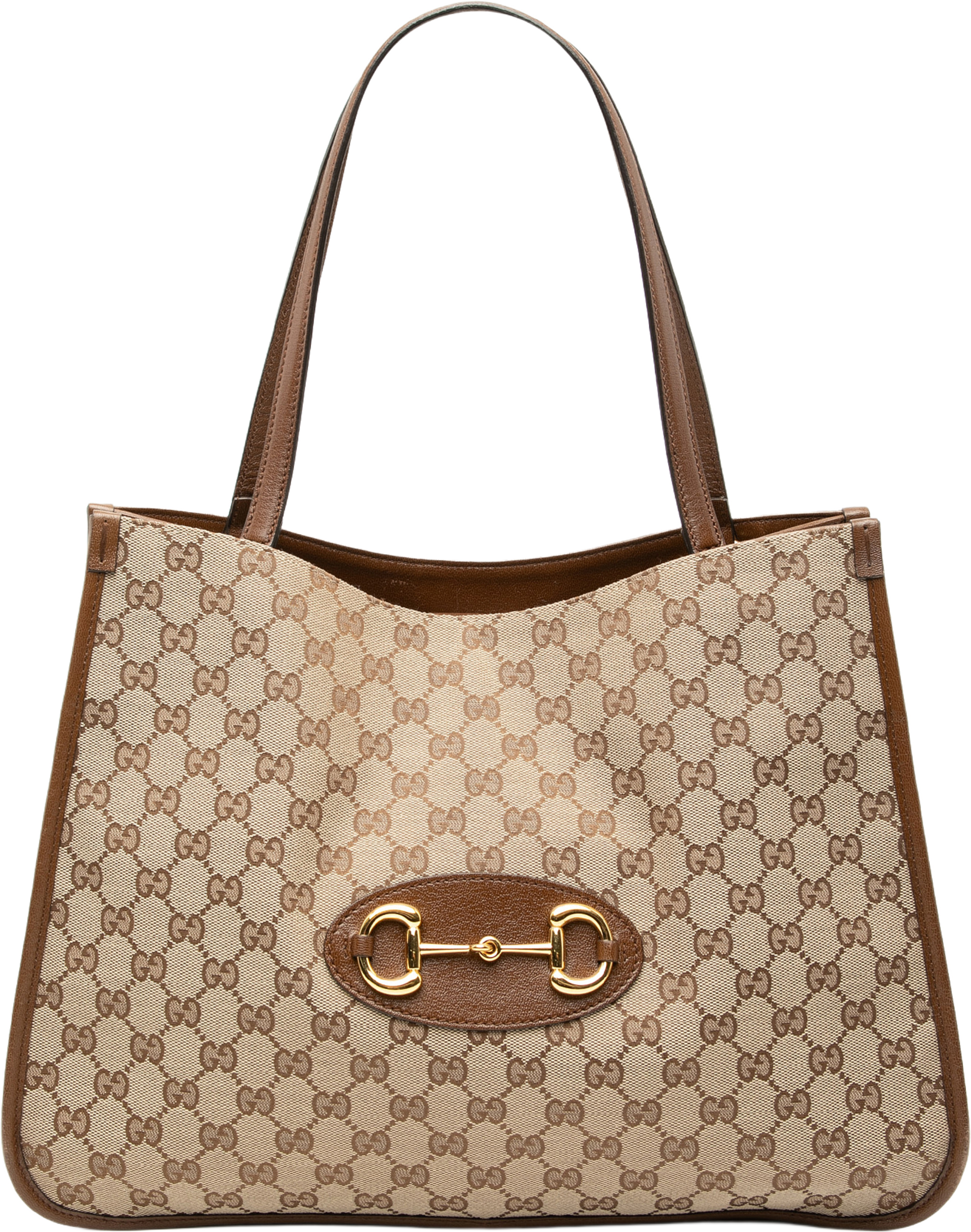 Gucci Medium Gg Canvas Horsebit 1955 Tote, från Luxclusif, i färgen beige. Klicka för att öppna bilden i stort format