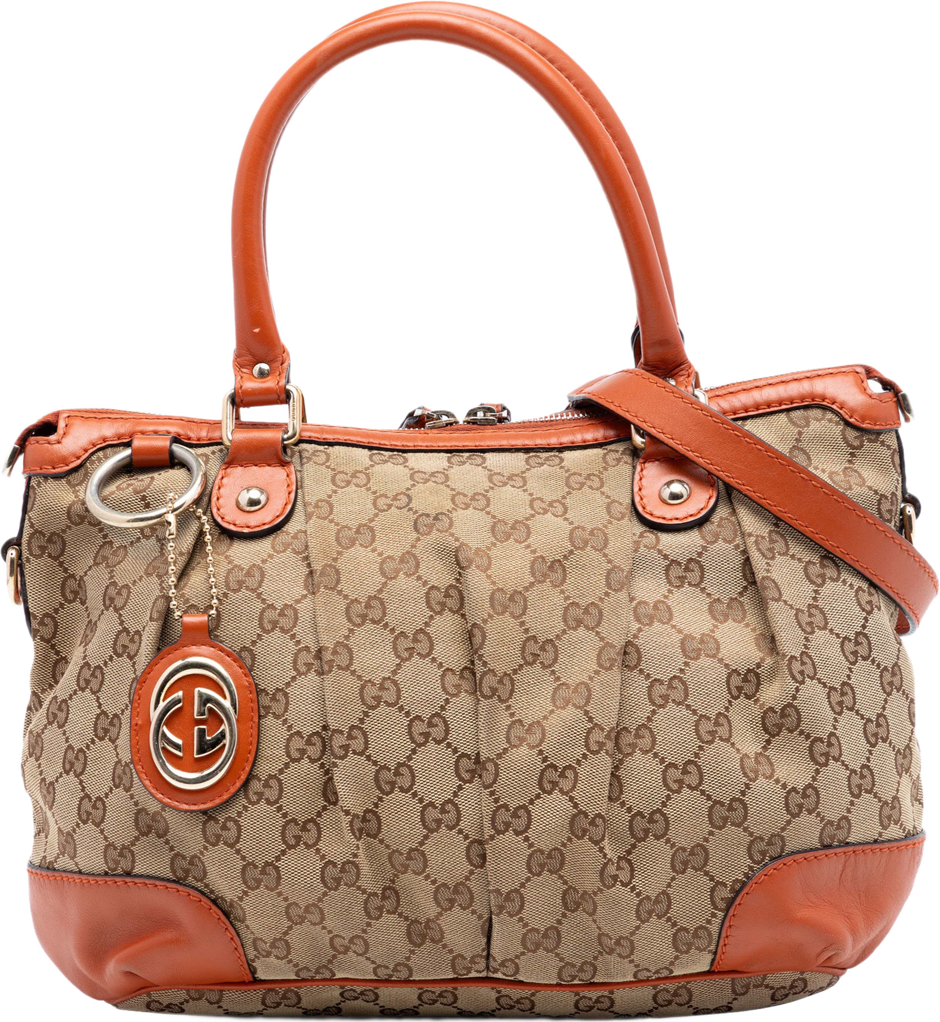 Gucci Gg Canvas Sukey Satchel, från Luxclusif, i färgen orange. Klicka för att öppna bilden i stort format