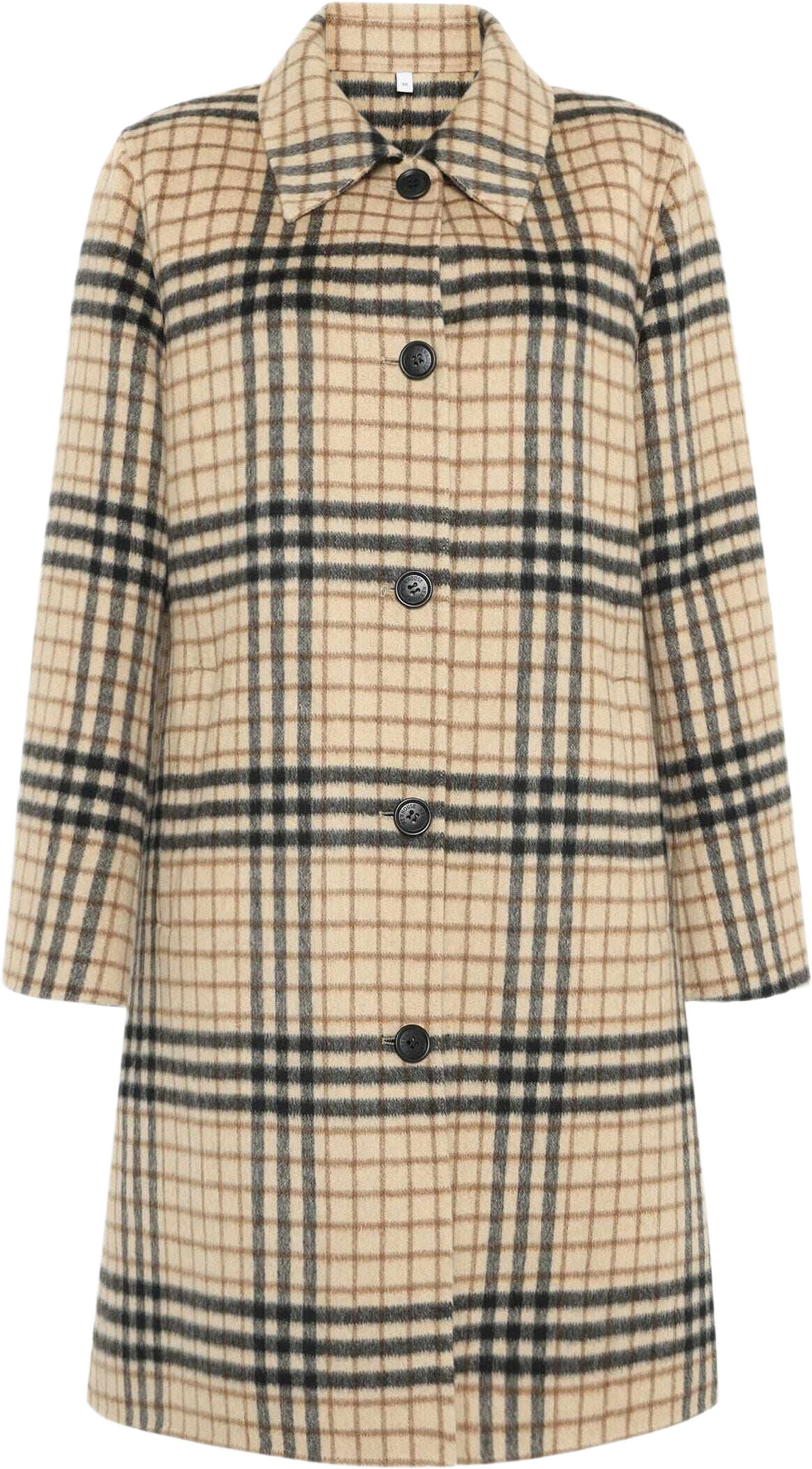 Wilma Checked Coat, från Newhouse, i färgen kamel. Klicka för att öppna bilden i stort format