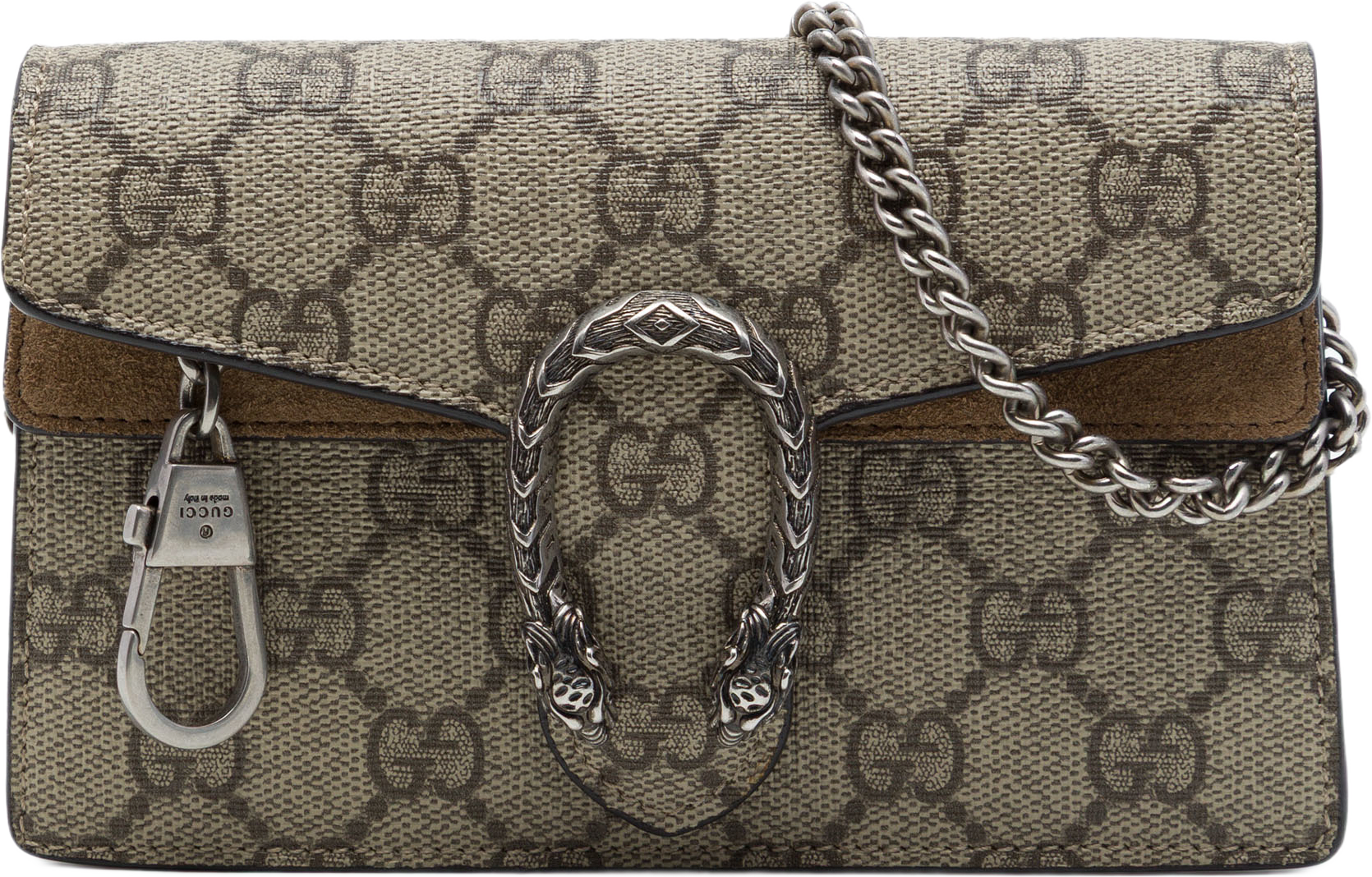 Gucci Mini Gg Supreme Dionysus Crossbody, från Luxclusif, i färgen beige. Klicka för att öppna bilden i stort format