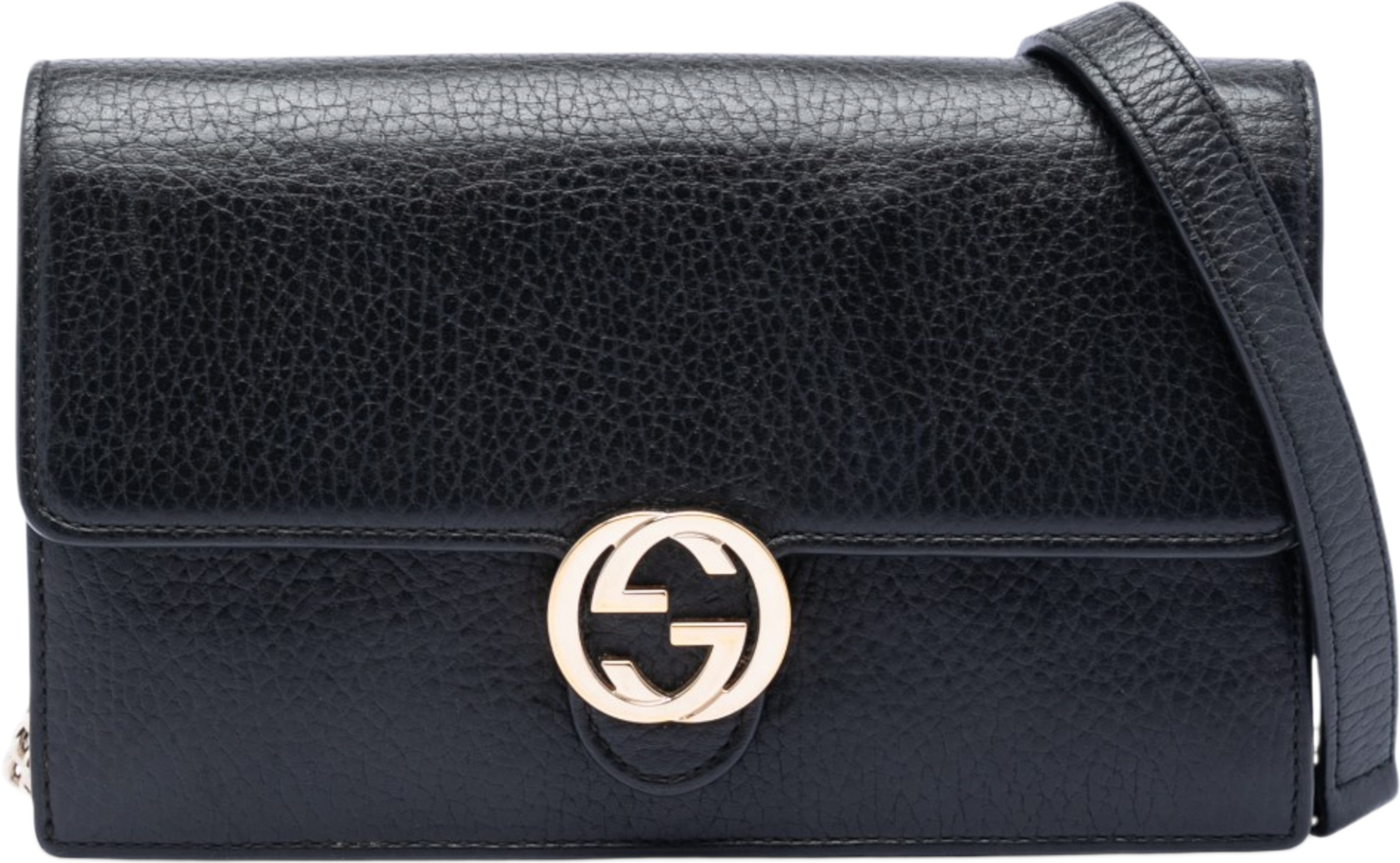 Gucci Dollar Calfskin Interlocking G Wallet On Chain, från Luxclusif, i färgen svart. Klicka för att öppna bilden i stort format