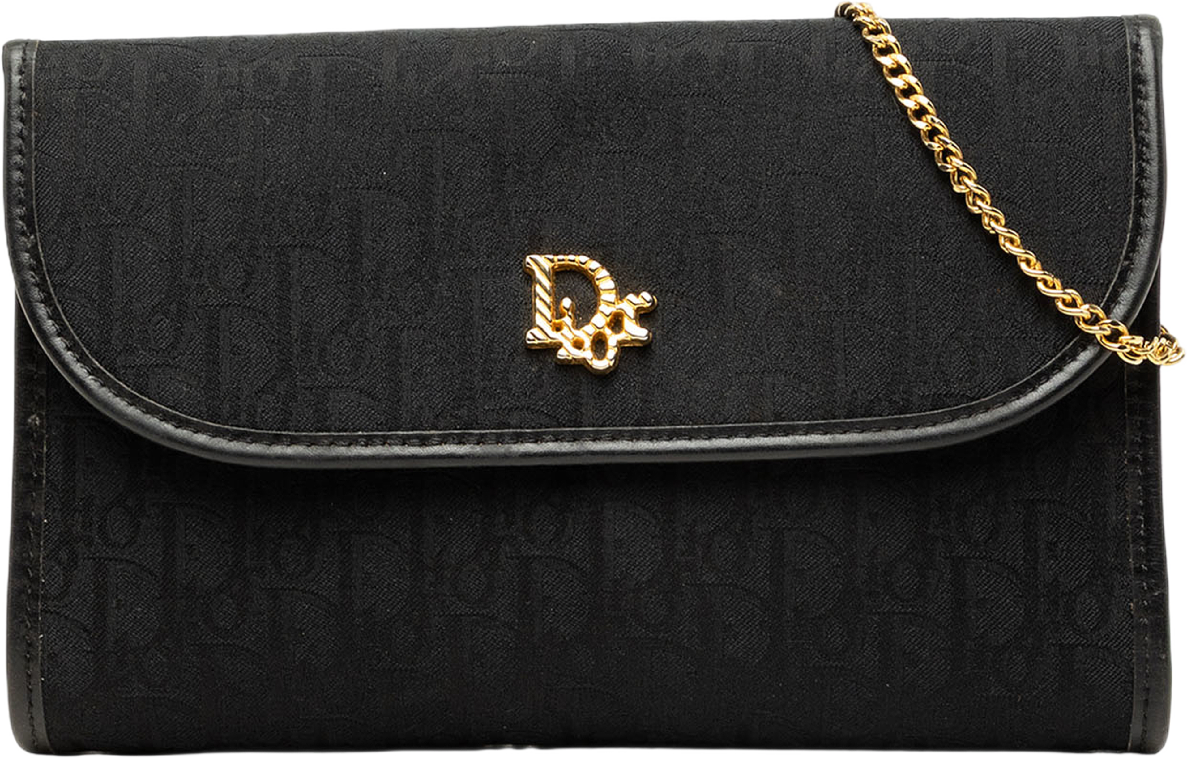 Dior Diorissimo Trotter Canvas Chain Shoulder Bag, från Luxclusif, i färgen svart. Klicka för att öppna bilden i stort format