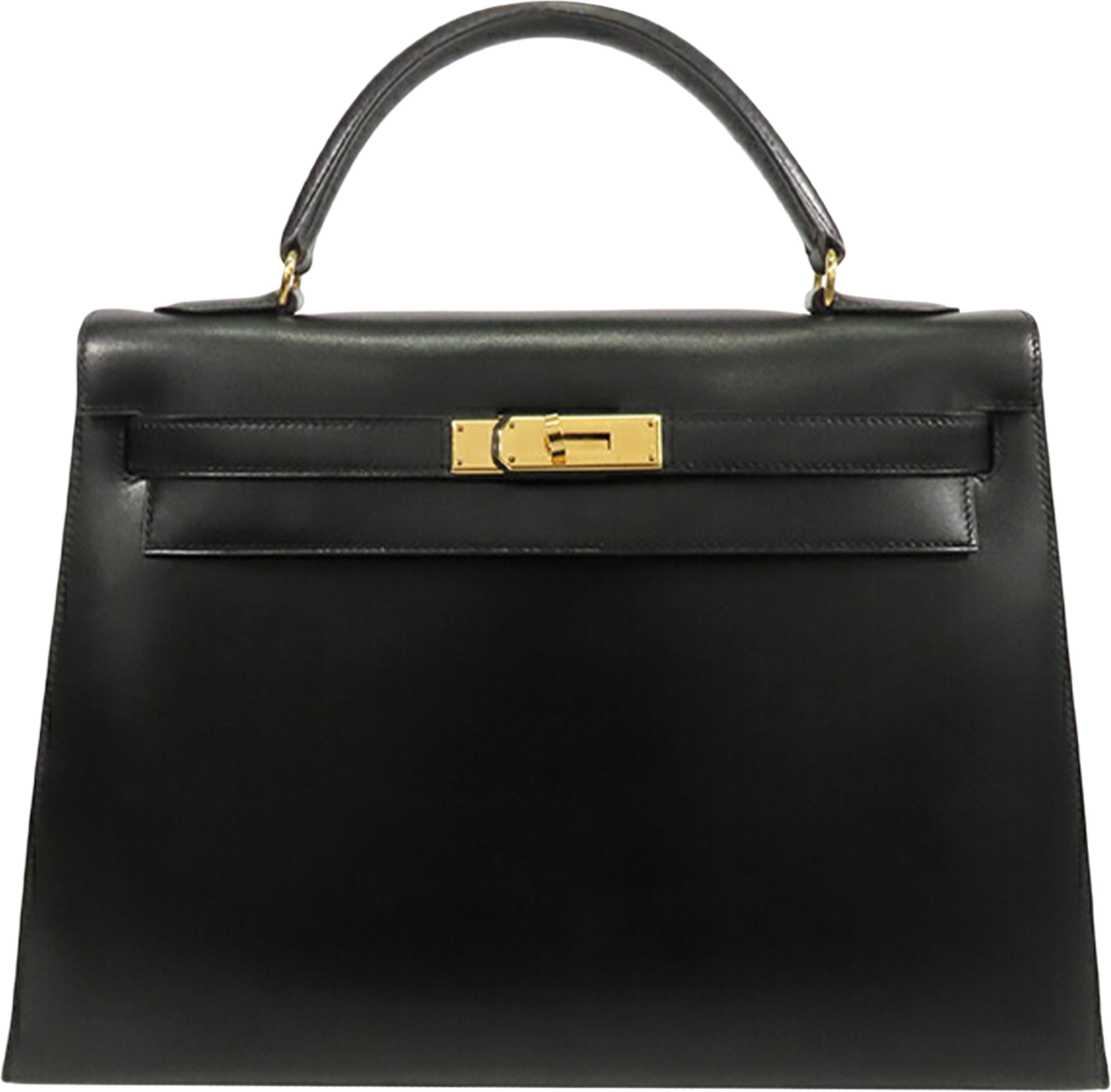 Hermès Box Calf Kelly Sellier 32, från Luxclusif, i färgen black. Klicka för att öppna bilden i stort format