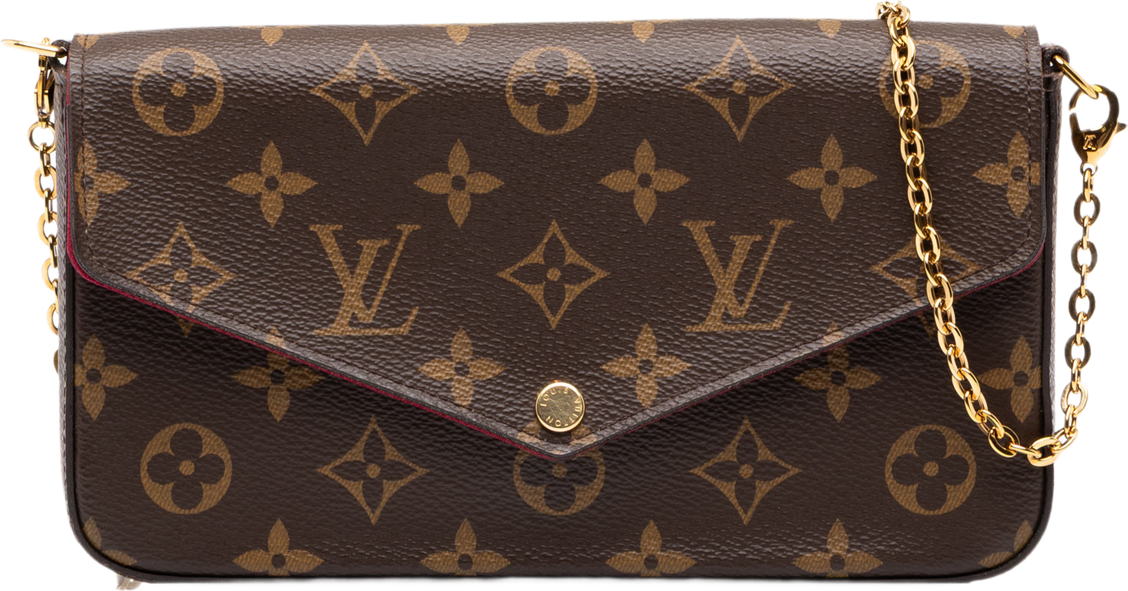 Louis Vuitton Monogram Pochette Felicie, från Luxclusif, i färgen brun. Klicka för att öppna bilden i stort format