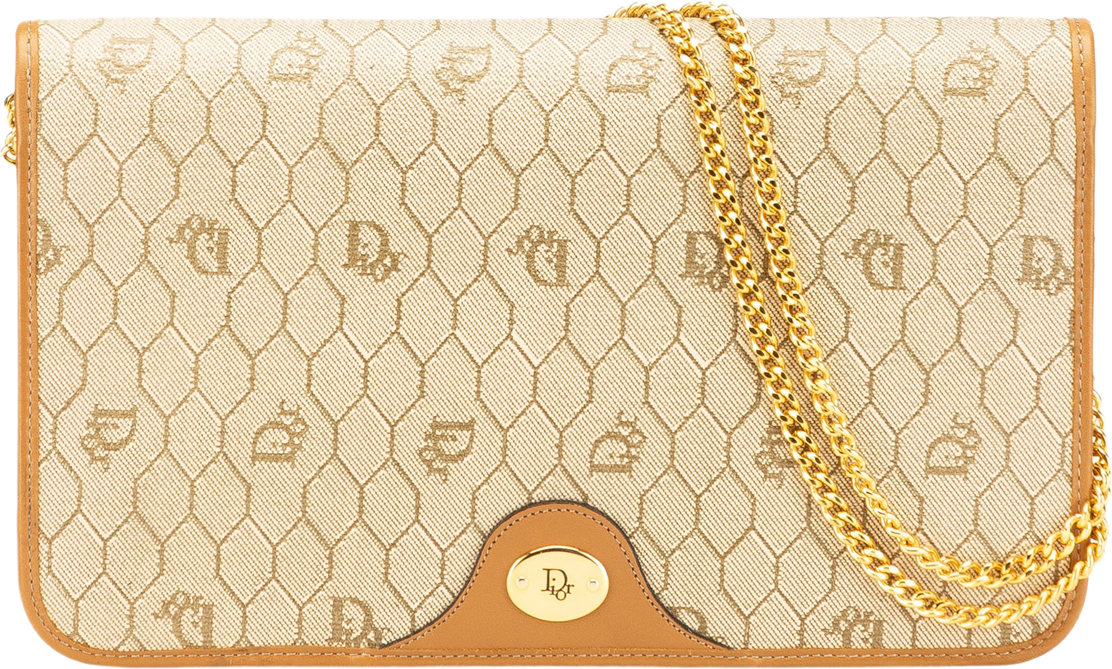 Dior Honeycomb Coated Canvas Chain Shoulder Bag