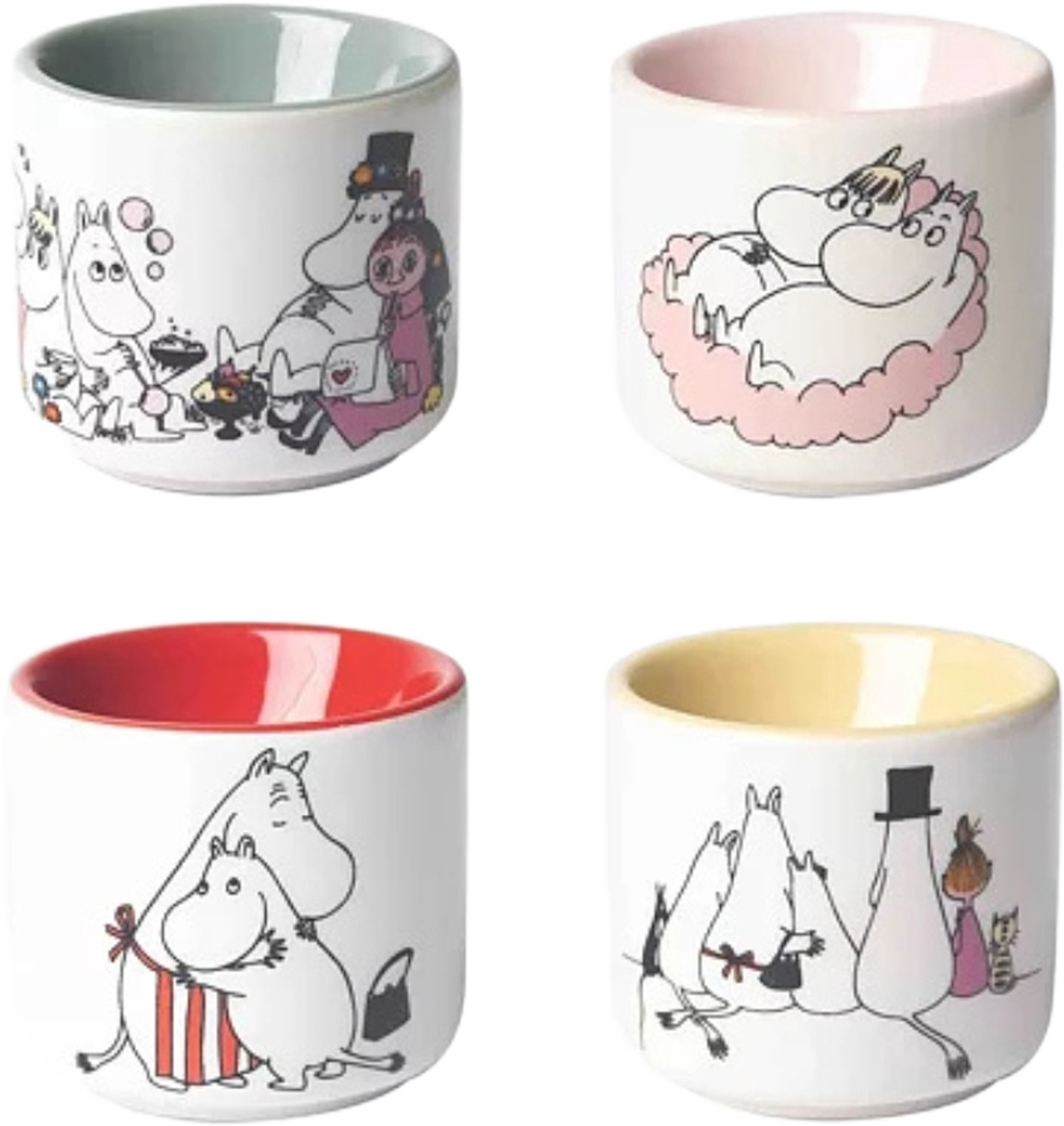 Äggkoppar Mumin Love, från Pluto Design, i färgen multi. Klicka för att öppna bilden i stort format