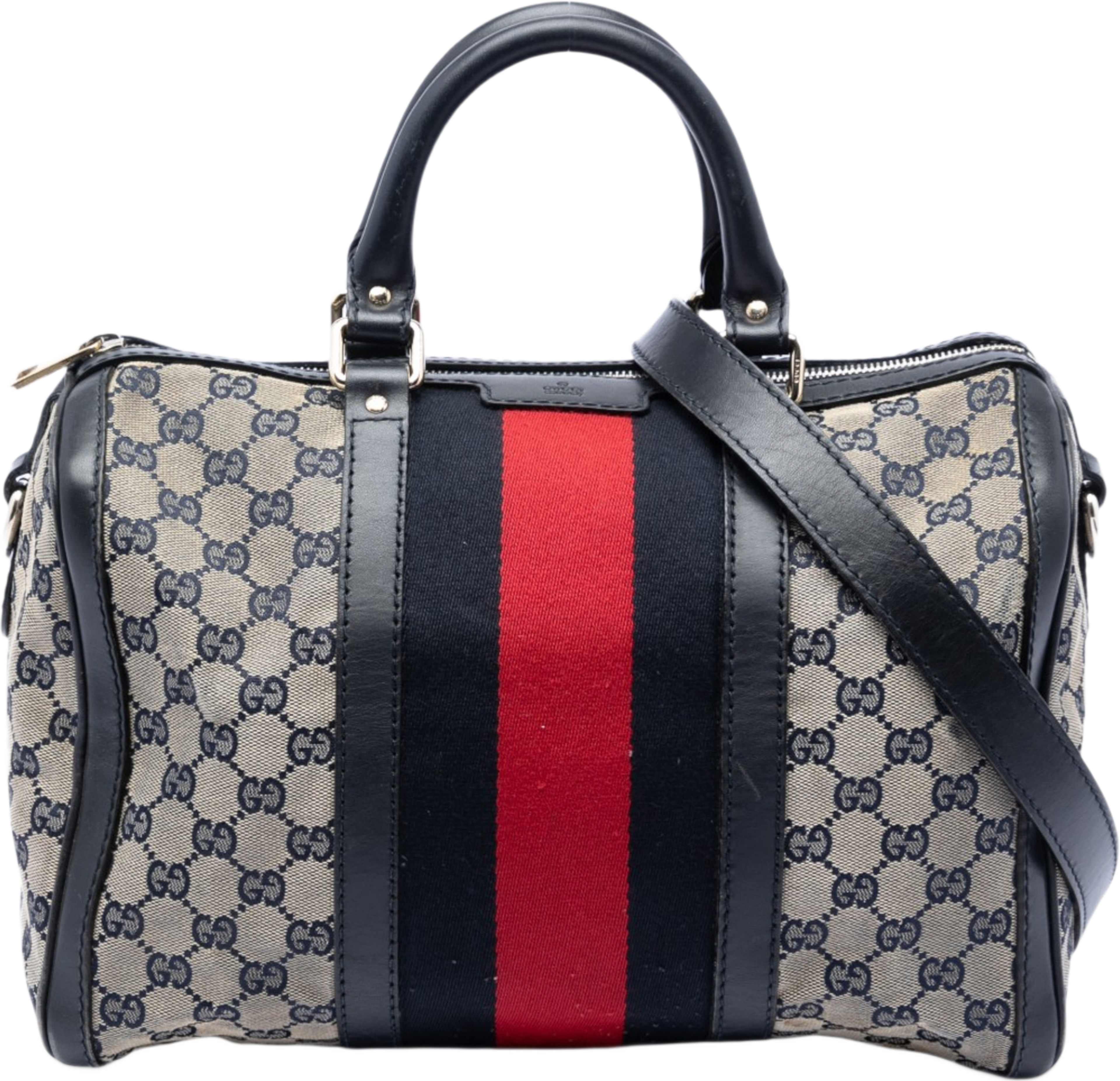Gucci Medium Gg Canvas Web Joy Boston Bag, från Luxclusif, i färgen beige. Klicka för att öppna bilden i stort format