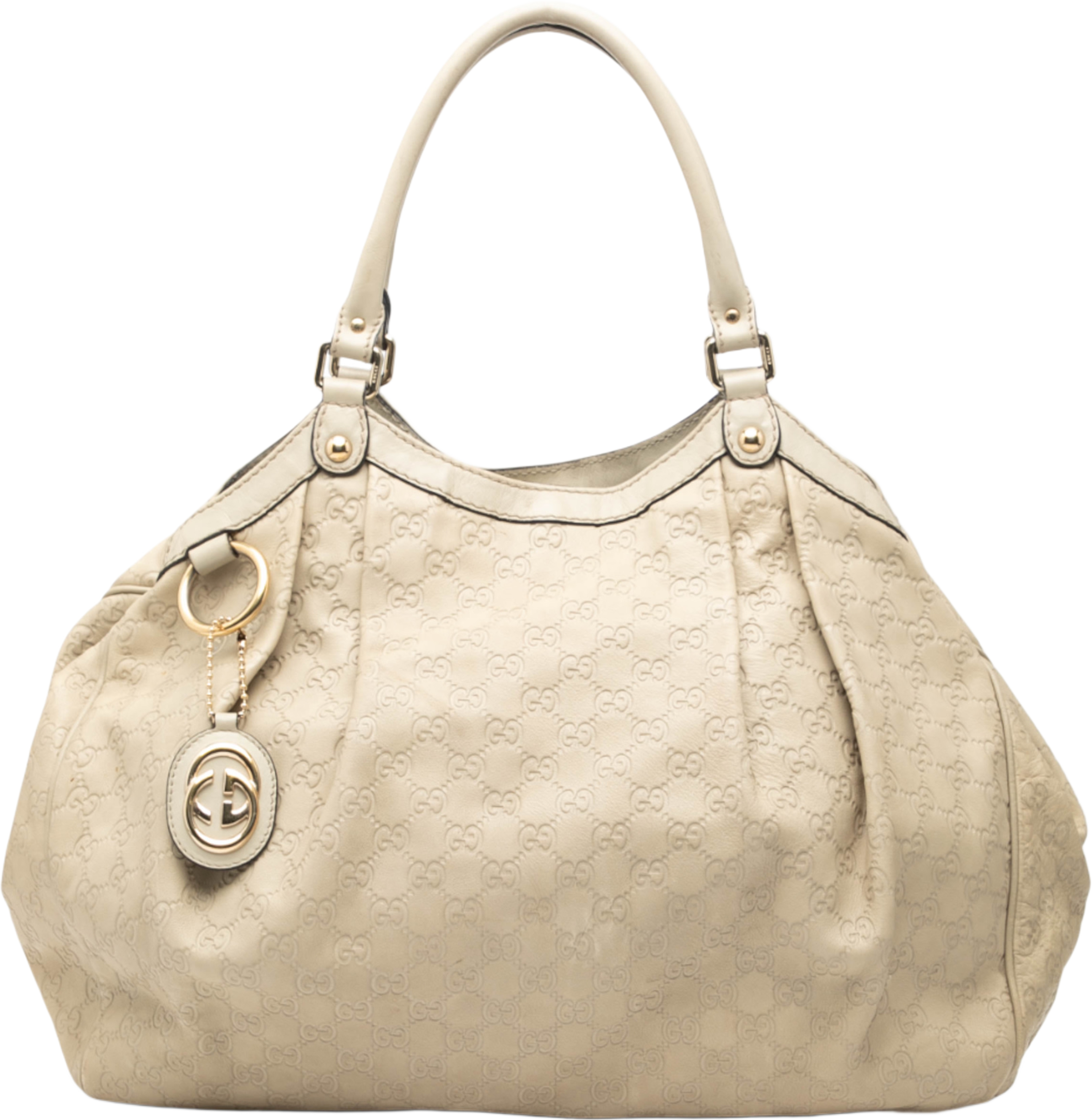 Gucci Large Guccissima Sukey Tote, från Luxclusif, i färgen beige. Klicka för att öppna bilden i stort format